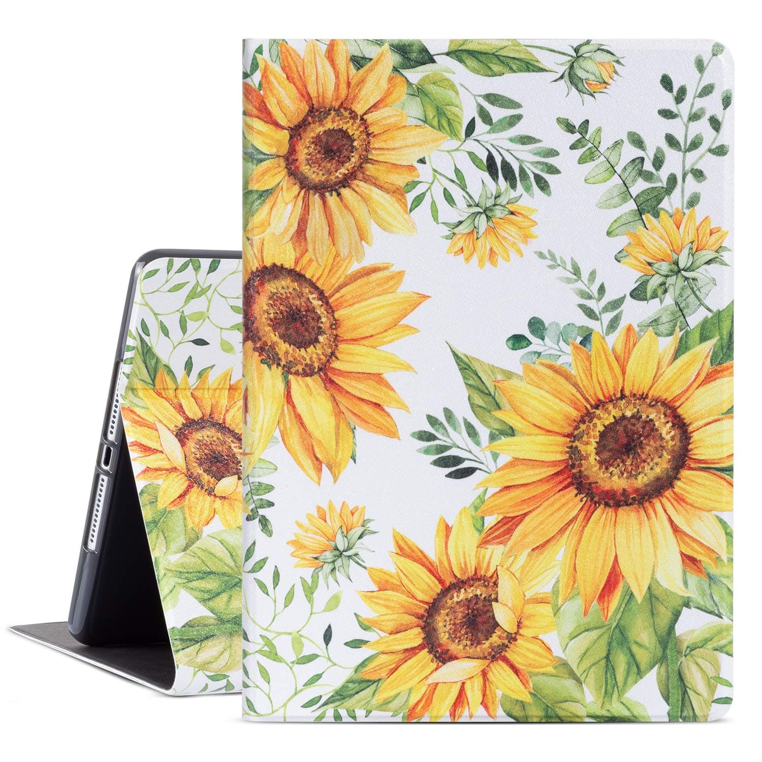 iPad Air 2 Case 6th Generation iPad Case/5th Generation iPad Case/iPad Air Case for 9.7 iPad Case PU Leather Adjust Stand Folio Case Cover with Auto Wake Sleep (Sunflower)