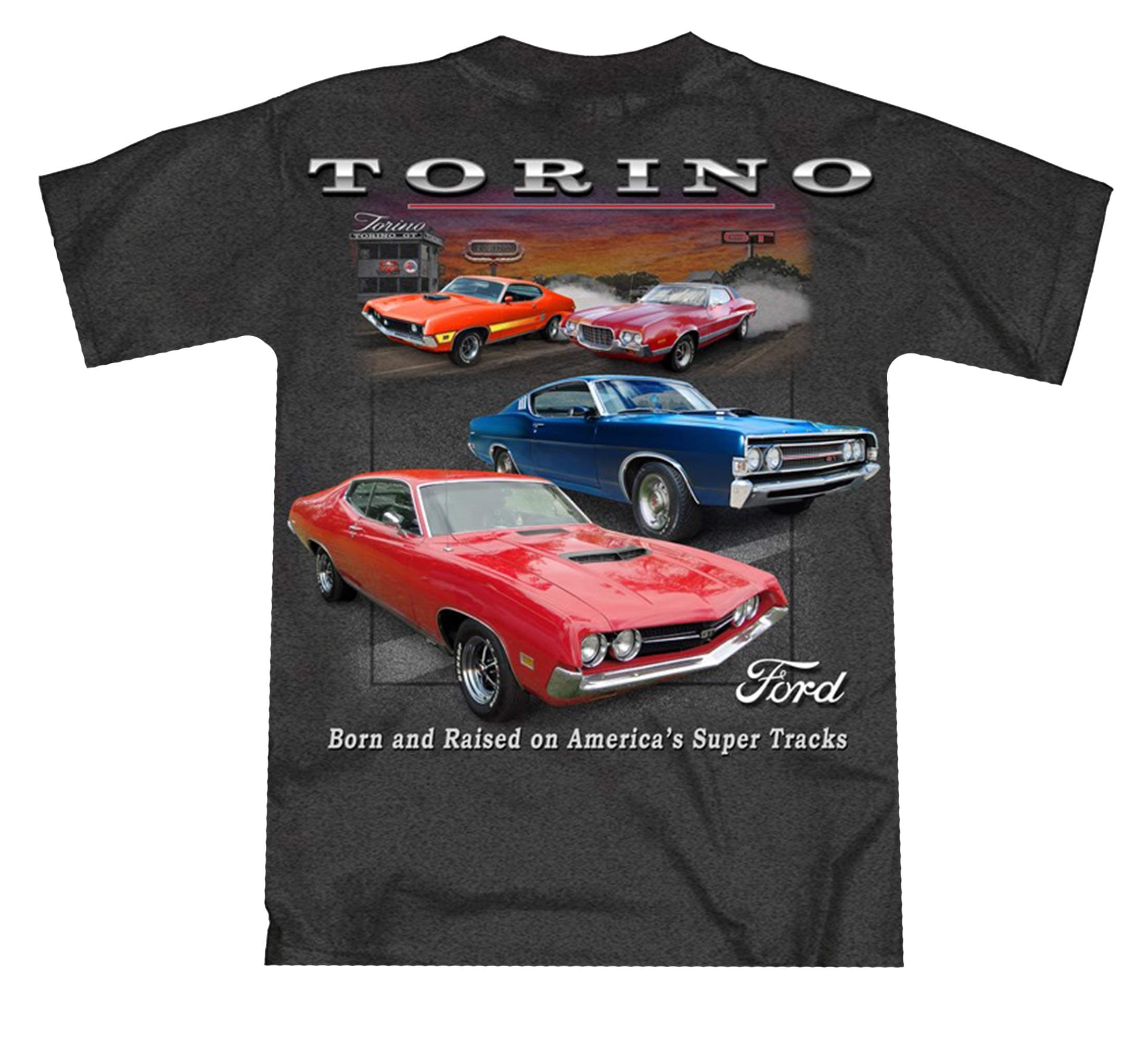 Joe Blow Ford Torino Born and Raised Short Sleeve T-Shirt-Dark Heather-XXL