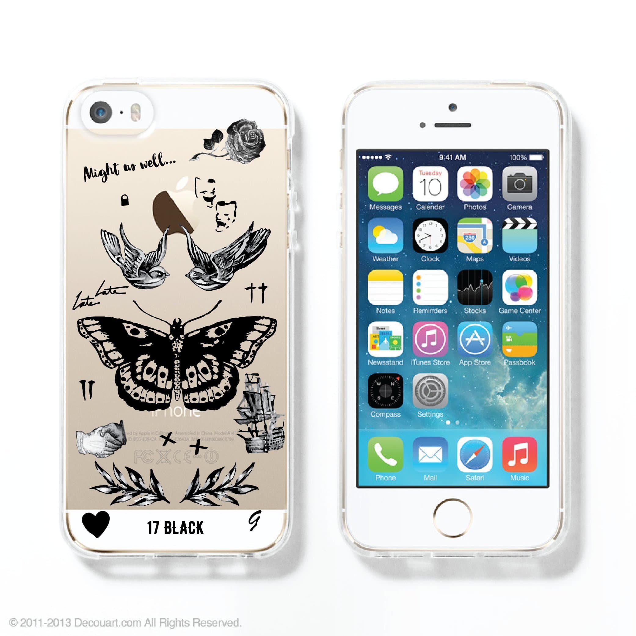 Harry's Tattoos Transparent Clear TPU Plastic Case for iPhones 6/6s