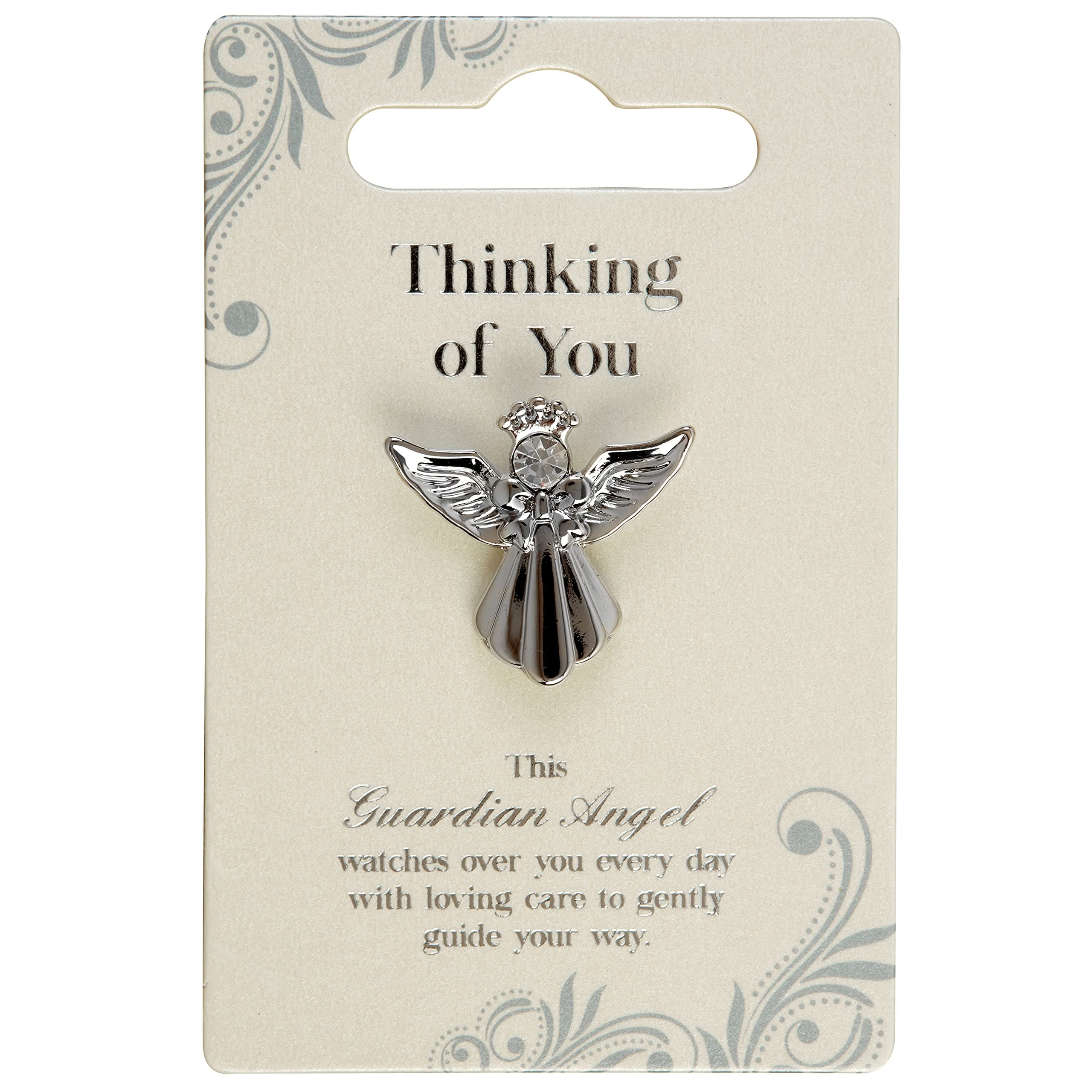 Thinking Of You Silver Coloured Angel Pin With Gem Stone Sentimental Gift Idea