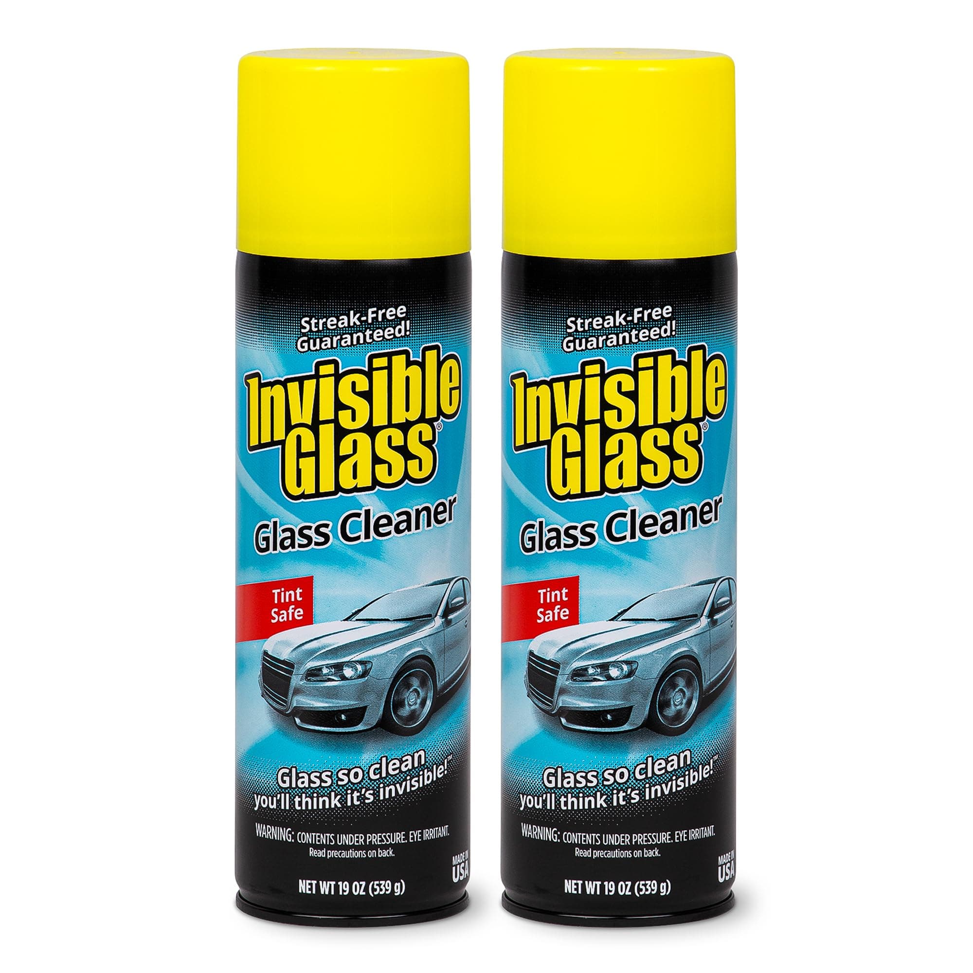Invisible Glass 91164-2PK Premium Aerosol Glass and Window Cleaner for Auto and Home Cleans Glass, Windows, Windshields, and More, Streak-Free, Ammonia-Free, Tint-Safe, 19 oz (Pack of 2)