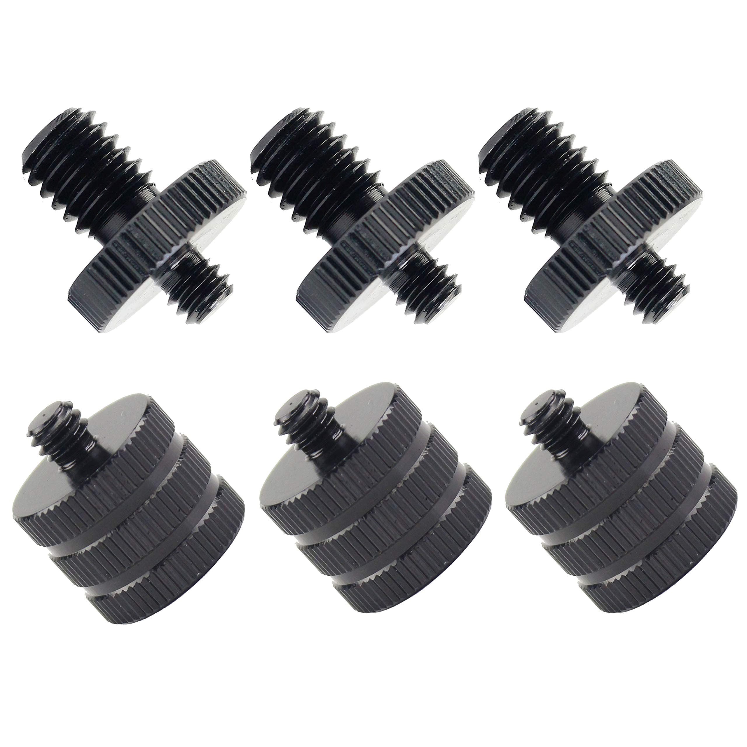 Premium Mic Thread Screw Adapter 1/4" Male to 3/8" Male and 1/4" Male to 3/8" Female Microphone to Tripod Adapter Microphone Screw Converter Adapter,6 Pack