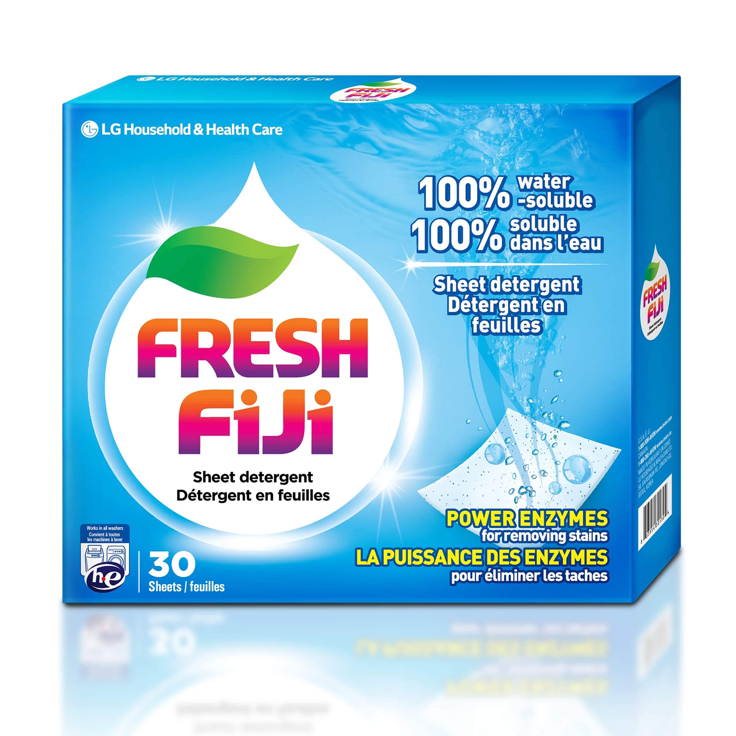 LG Laundry Detergent Sheets Power Sheet, More Efficient and Convenient Than Liquid, Pods, or Pacs - Travel & Eco Friendly - Portable Individual Packages - 30 Loads