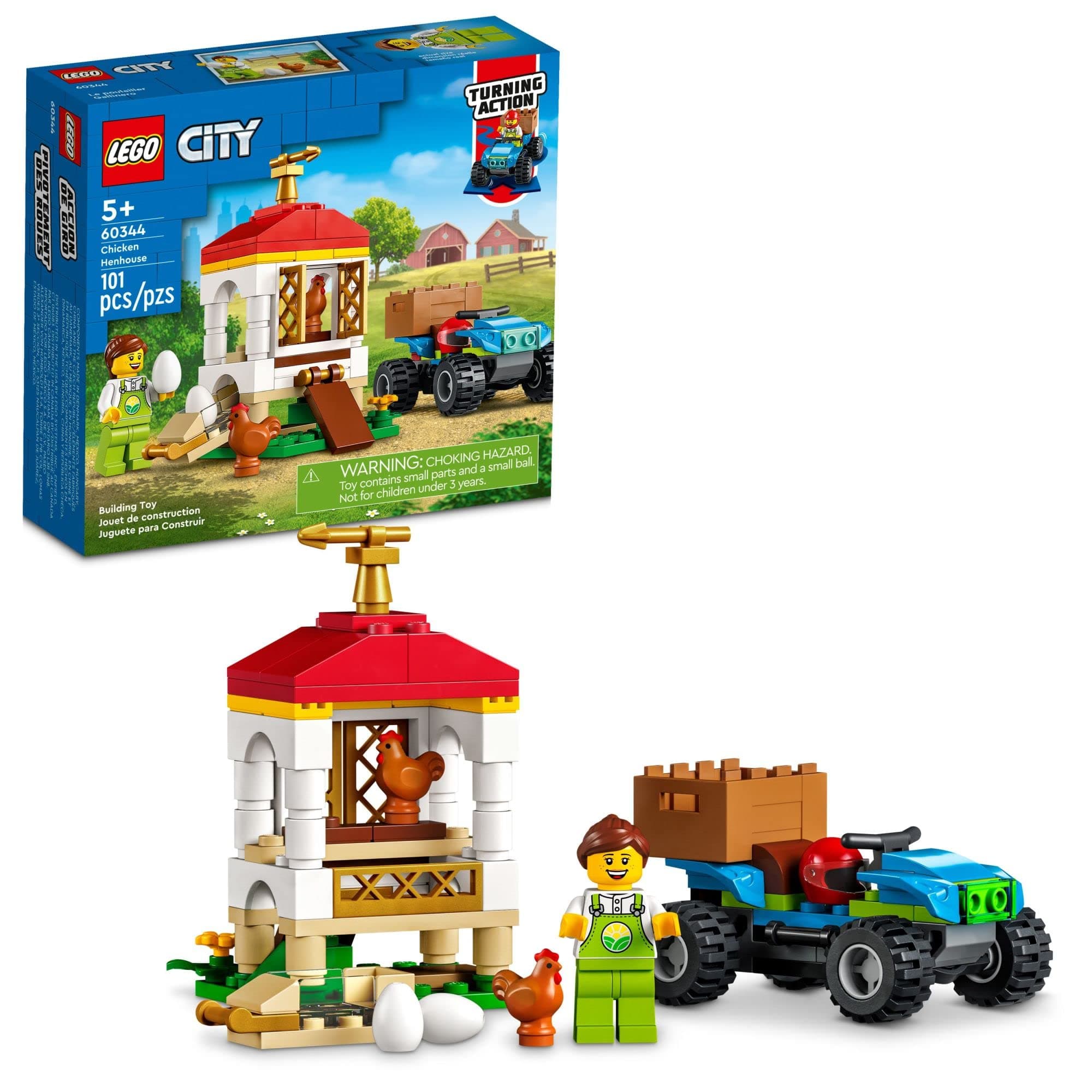 LEGOCity Chicken Henhouse 60344 Building Set; Fun Farm Toy Designed for Kids Aged 5+ (101 Pieces)
