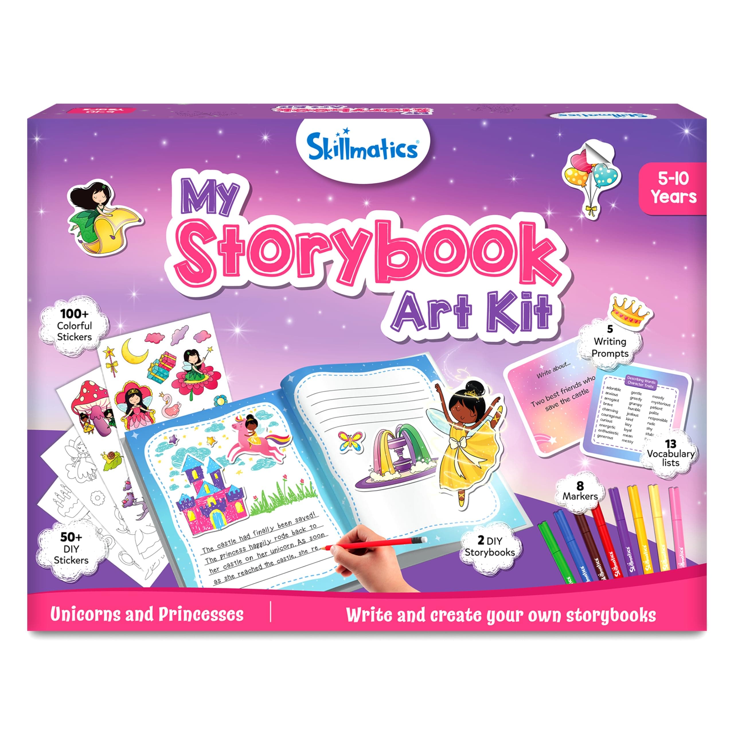 Skillmatics Storybook Art Kit - Create Fairytale Stories, DIY Craft & Writing Kit with 300+ Stickers, Scrapbooking & Journal Activity, Easter Gifts for Kids Ages 5, 6, 7, 8, 9, 10