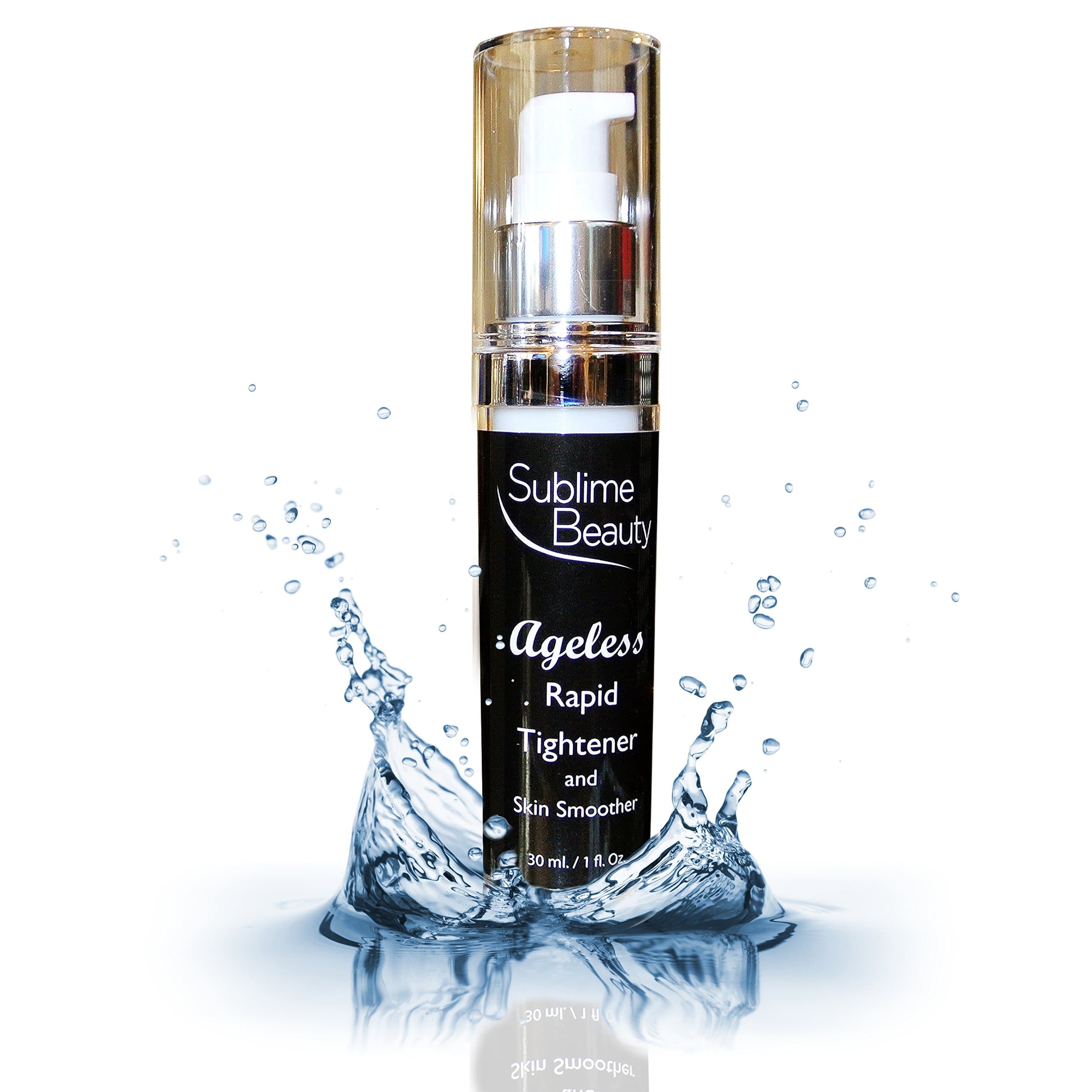 AGELESS RAPID TIGHTENER and SKIN SMOOTHER with SesaFlash from Sublime Beauty, 1 oz. Anti Aging Serum Blurs Lines & Wrinkles Fast + No Flaking. (1 Bottle)