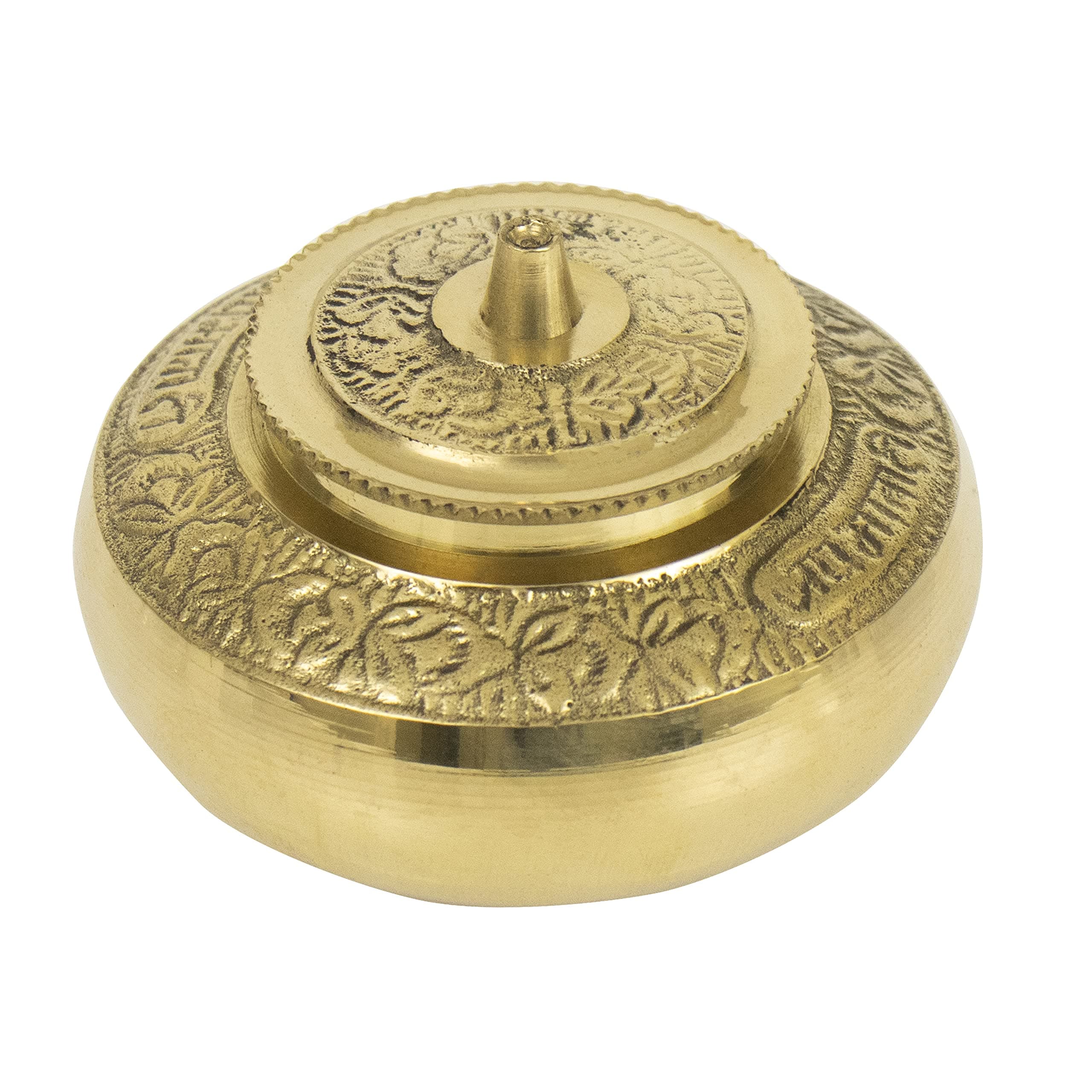 Brass Box Pooja | Puja | Roli | Chawal |Puja Box |Dabbi | Dibbi | Dhani | Dani Lid Holder- Pot, Small, Gold