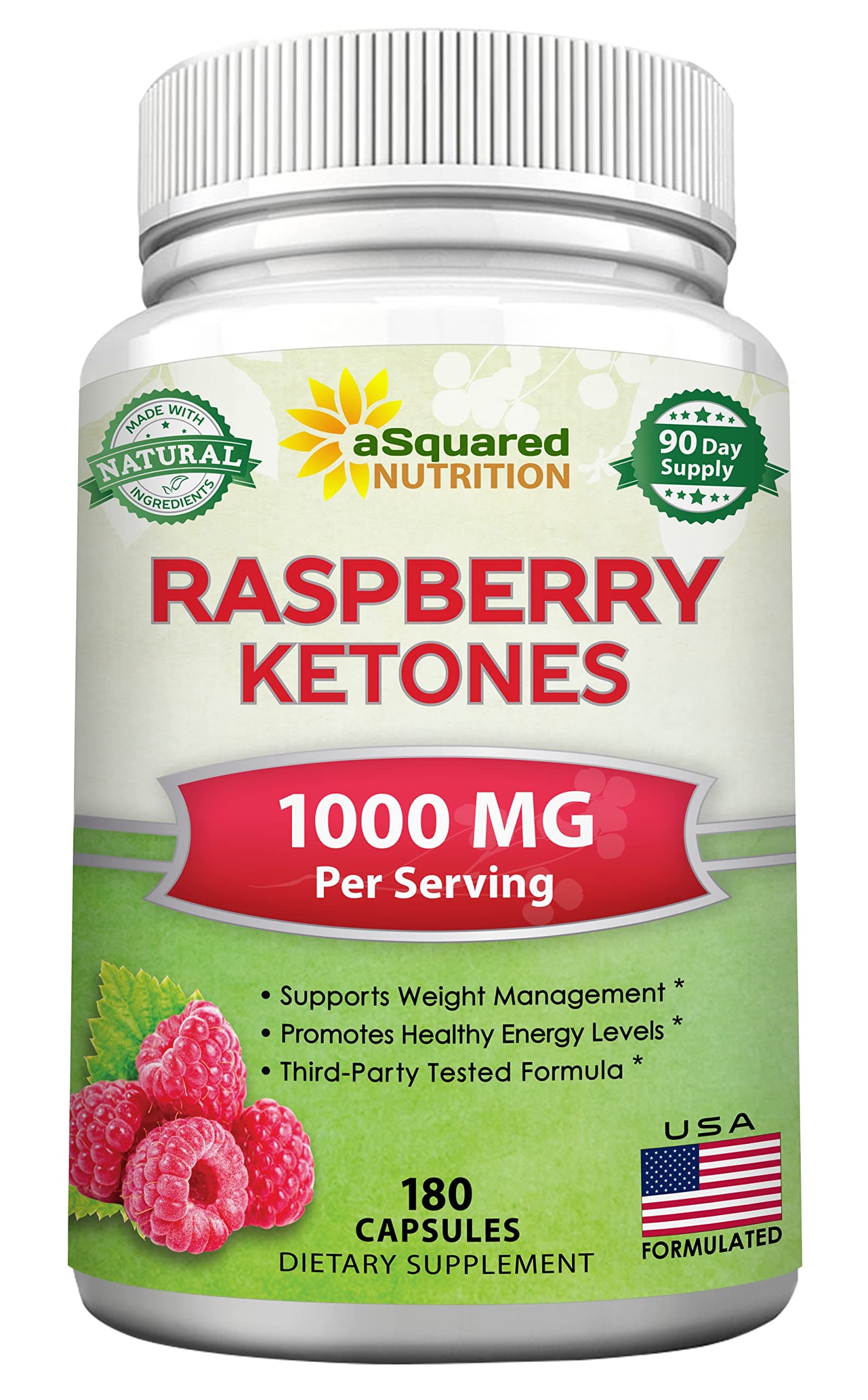 Natural Raspberry Ketones 1000mg-180 Capsules-Weight Loss Supplement, Max Strength Plus Appetite Suppressant Diet Pills, Premium Lean Health Powder to Boost Pure Energy & Metabolism