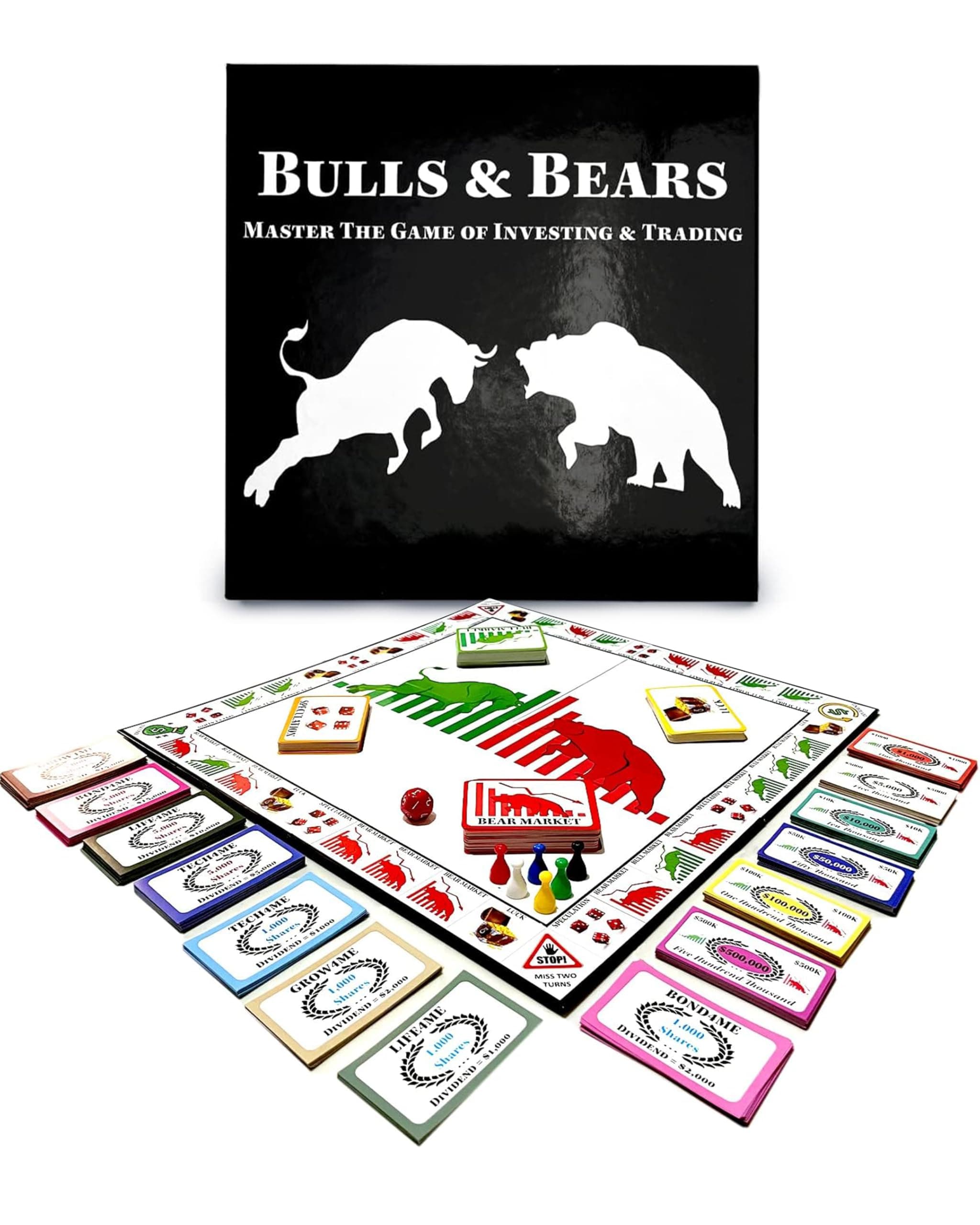 Bulls & Bears Board Game for Ages 14+ , Learn Investing & Trading Through Play, Stock Market, Crypto & Finance Strategy Game for Teens & Families, STEM - Approved
