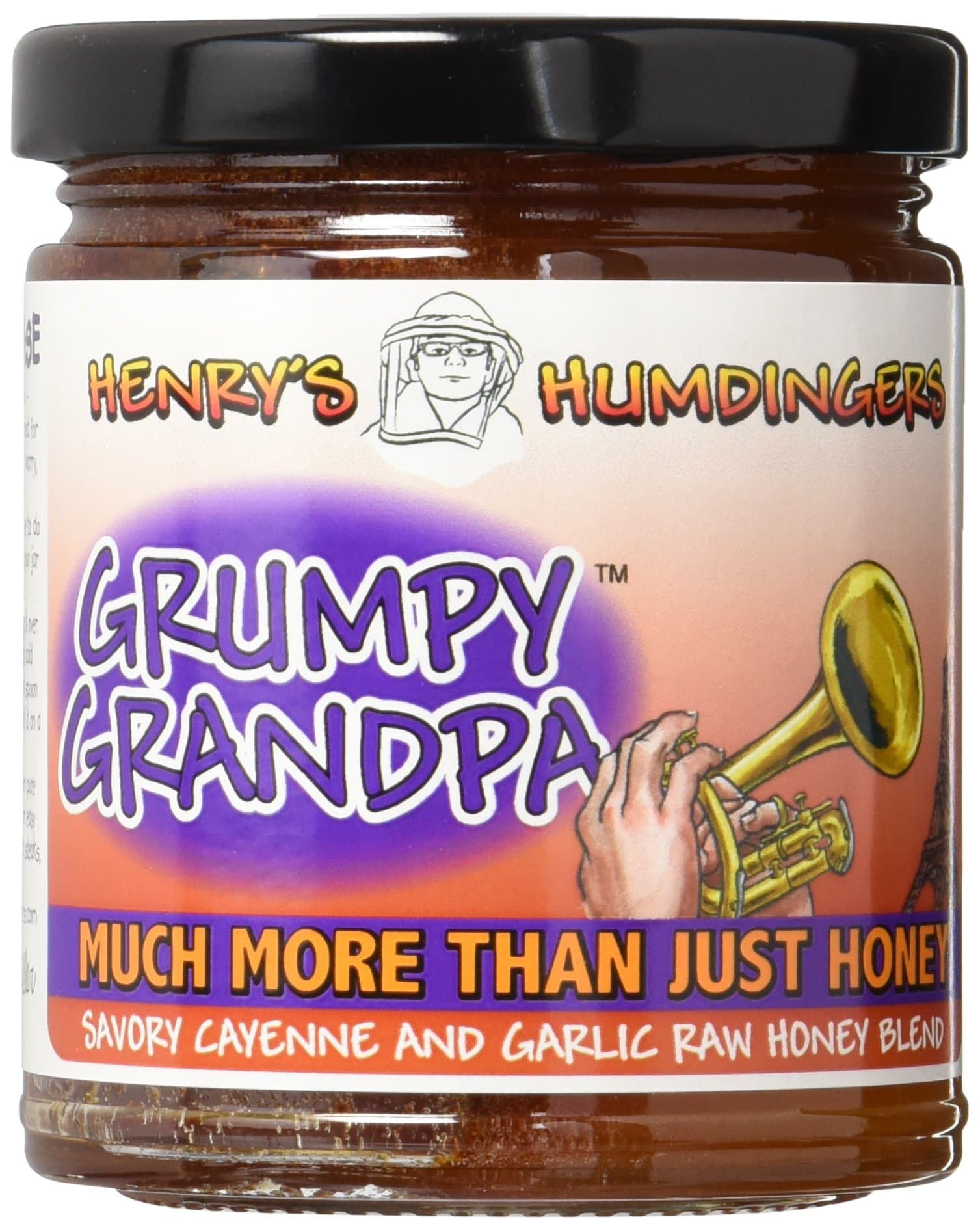 Henrys Humdingers Grumpy Grandpa - Cayenne & Garlic Infused Honey, 13 oz