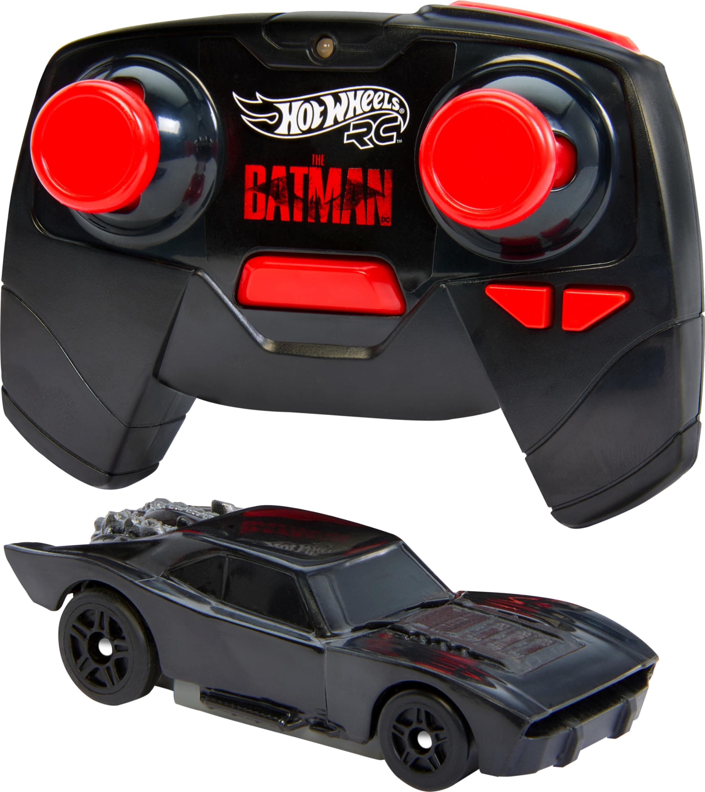 Hot Wheels - Batman Batmobile RC, 1:64 Scale RC Vehicle with USB Rechargeable Controller, Movie Inspired Design, Children's Toy, 5+ Years, HJT85