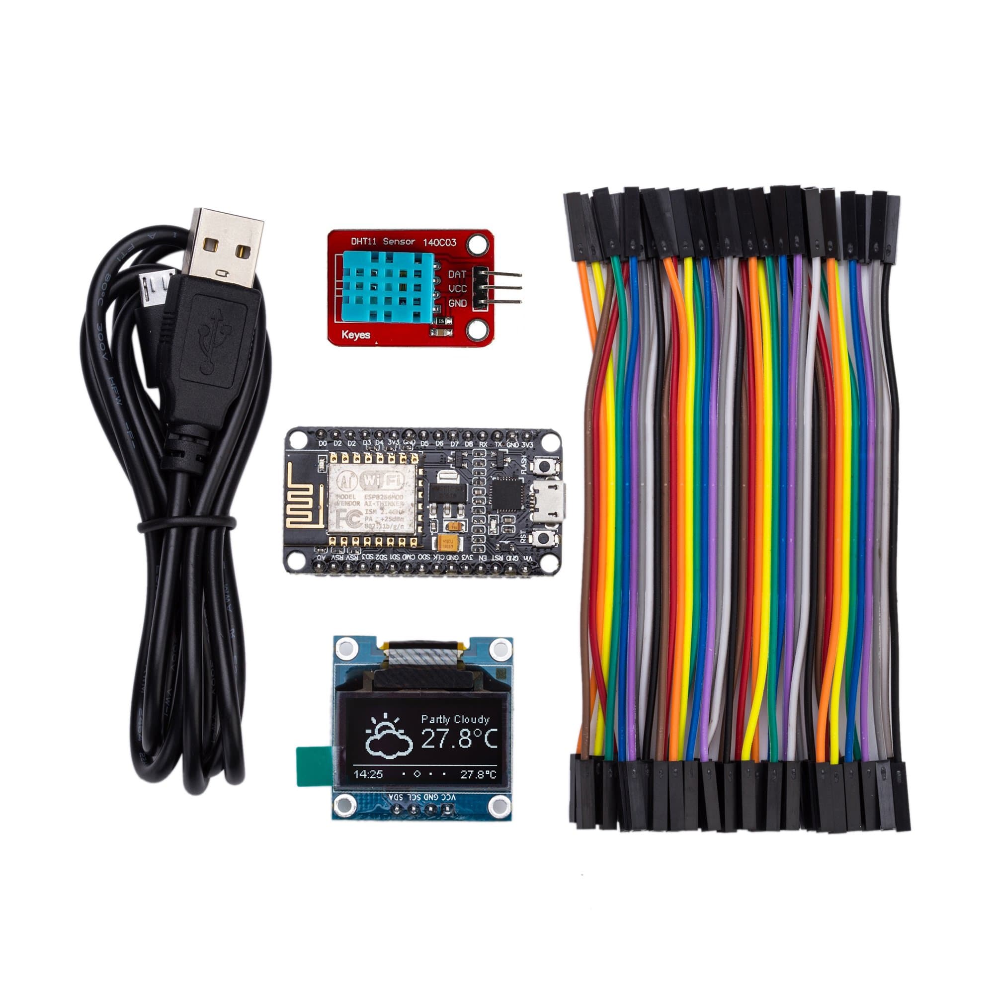 #1 NodeMCU ESP8266 WiFi IoT Starter Kit, Compatible with Arduino, Comprehensive Manual with Exercises