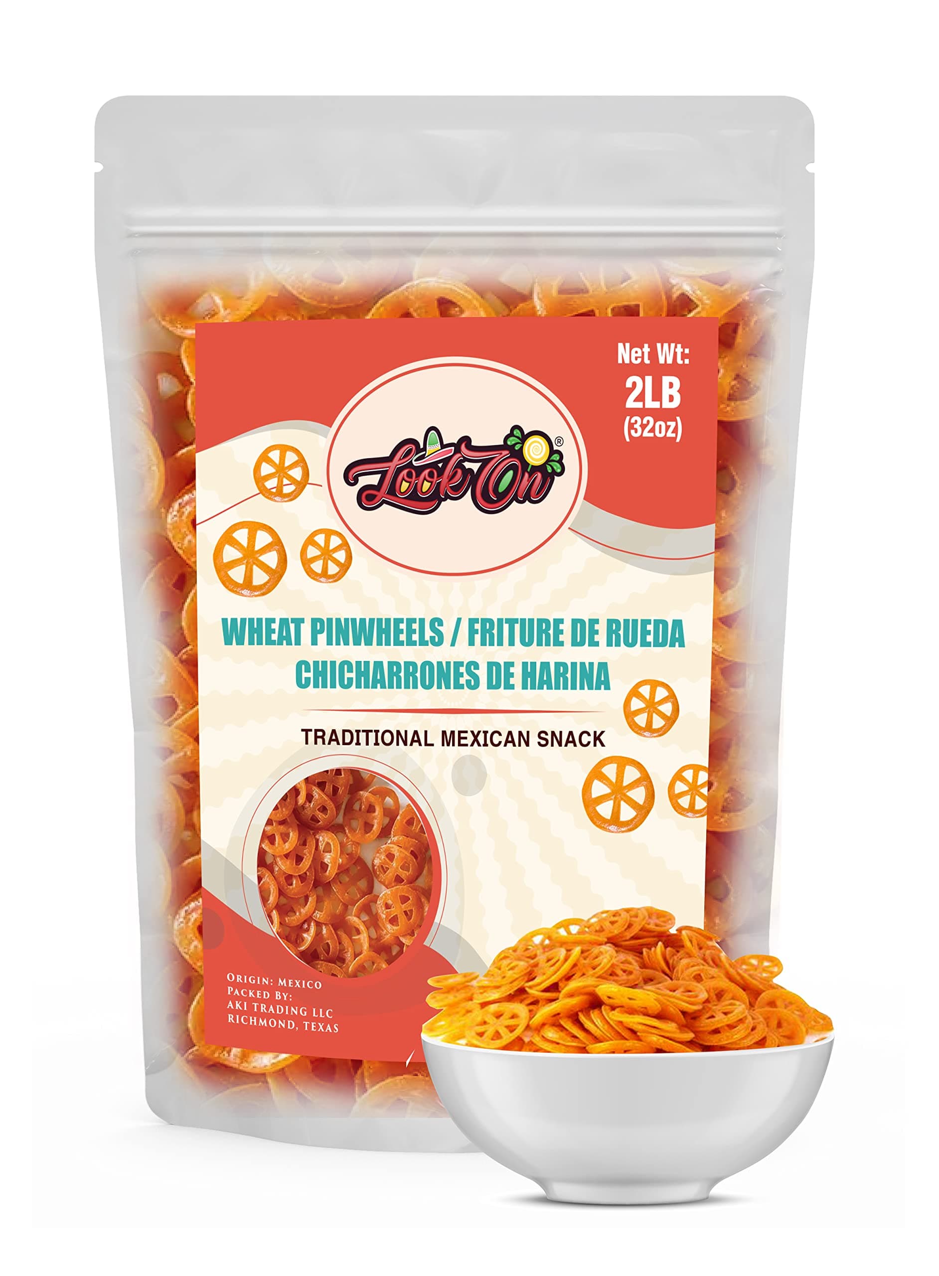 Duritos (Duros) 2LB - Wheat Pinwheels Snacks - Fritura De Rueda - Mexicans Traditional Chicharrones De Harina - Wheel Puffs Chips by LookOn