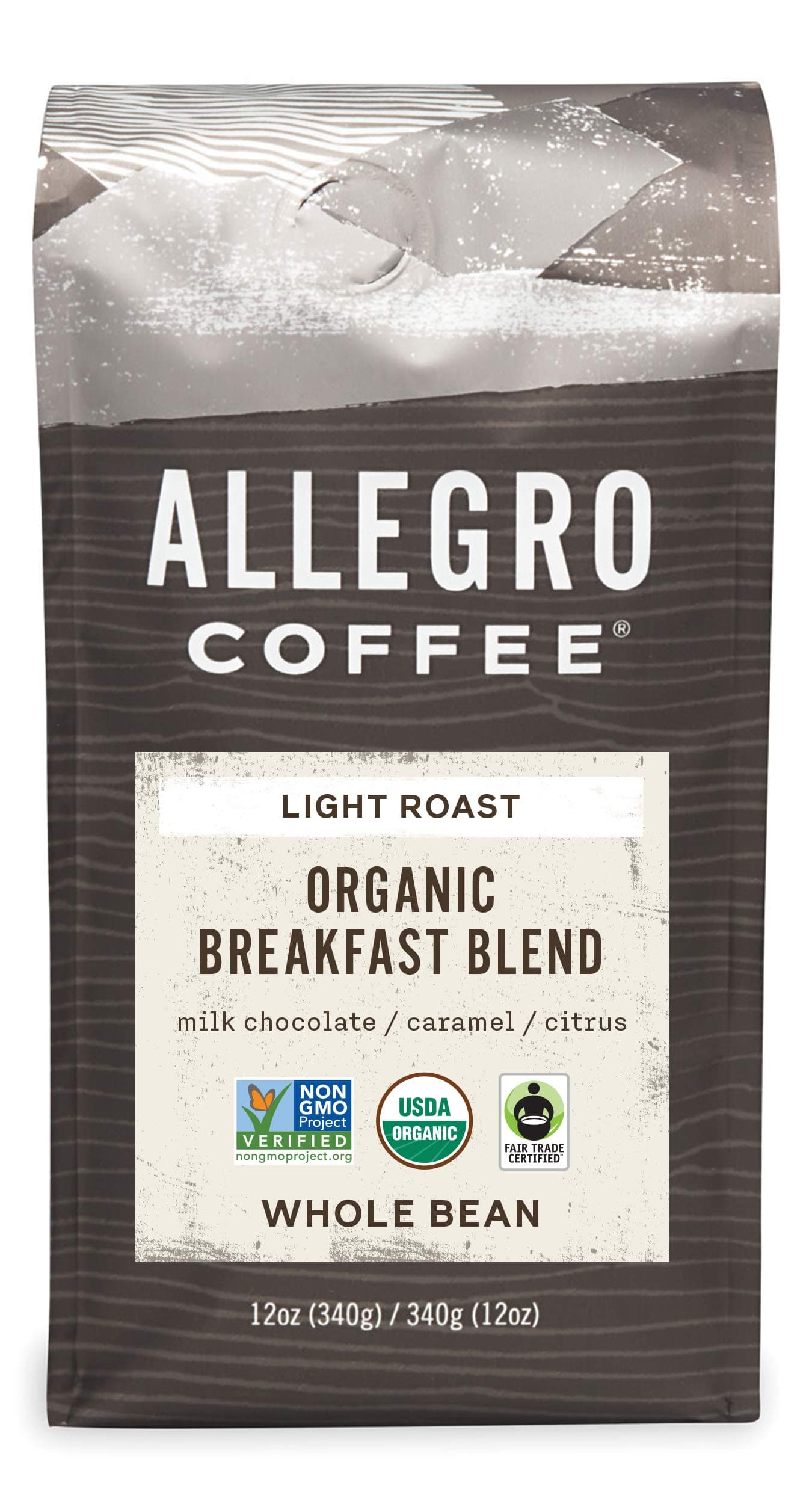 Organic Breakfast Blend Whole Bean Coffee, 12 oz