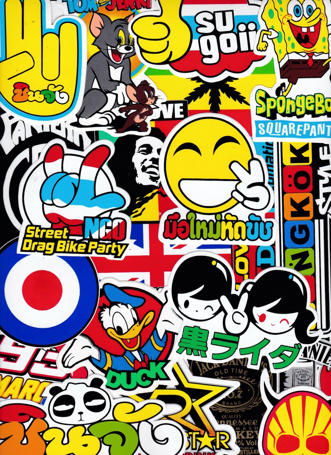 [50x Random] Lot Wholesale Mix Car Bumper Bomb Graffiti Stickers Vinyl Die Cut Skate Decals