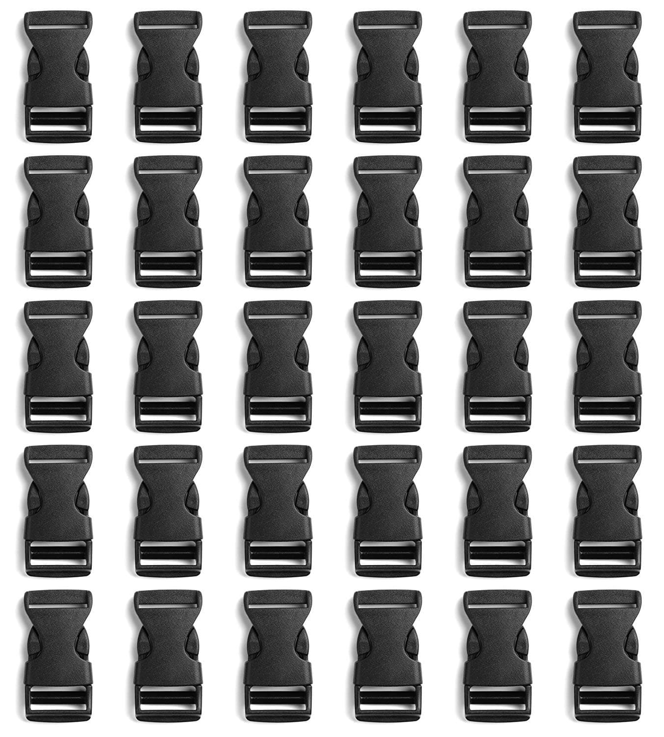 Tayeel 30 Pack 0.78" Side Quick Release Plastic Buckles Black Adjustable Buckles