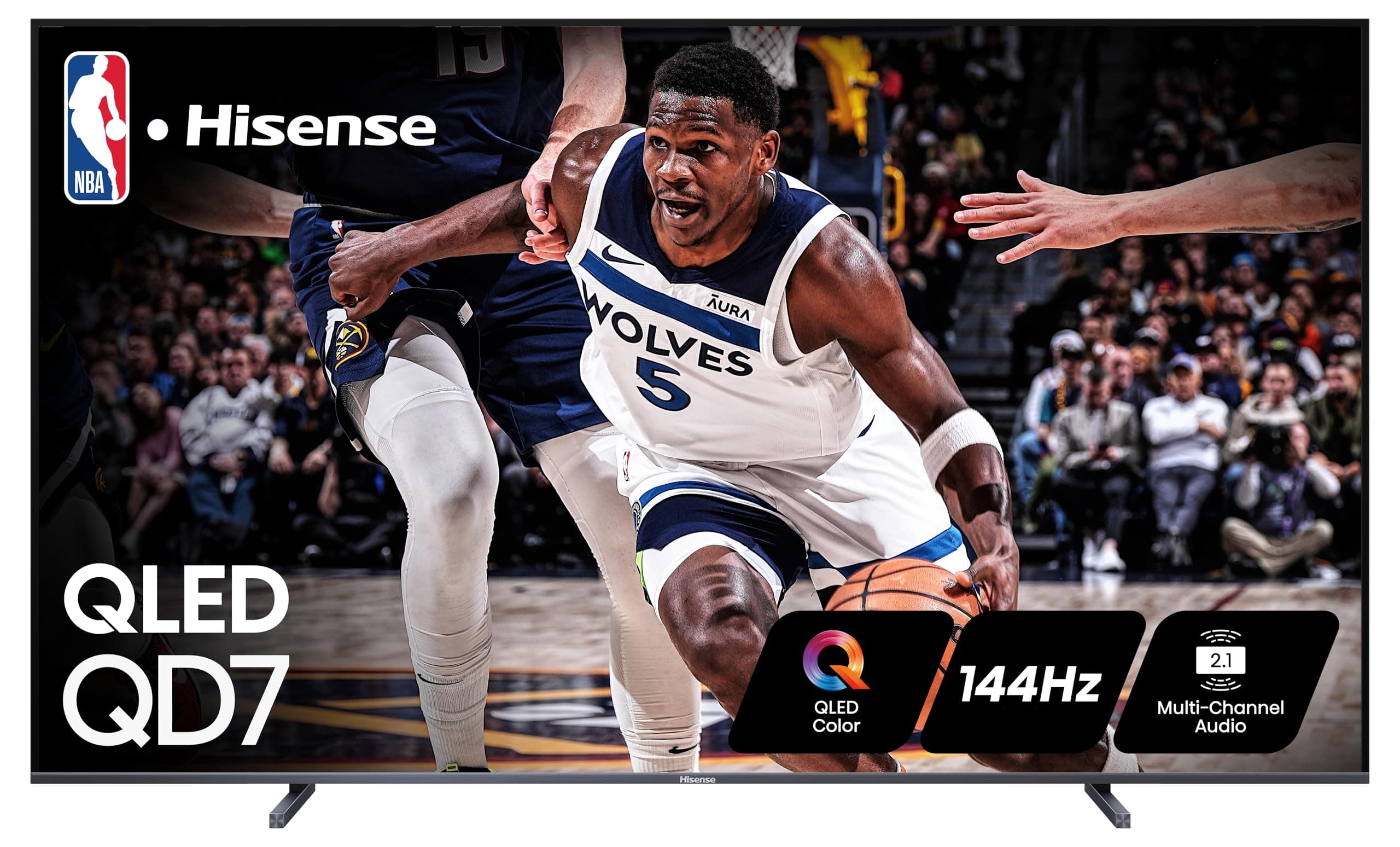 Hisense 100-Inch Class QD7 Series QLED 4K UHD Google Smart TV (100QD7N, 2024 Model) - QLED, Native 144Hz, Motion Rate 240, Direct Full Array, Game Mode Pro, Alexa Compatibility
