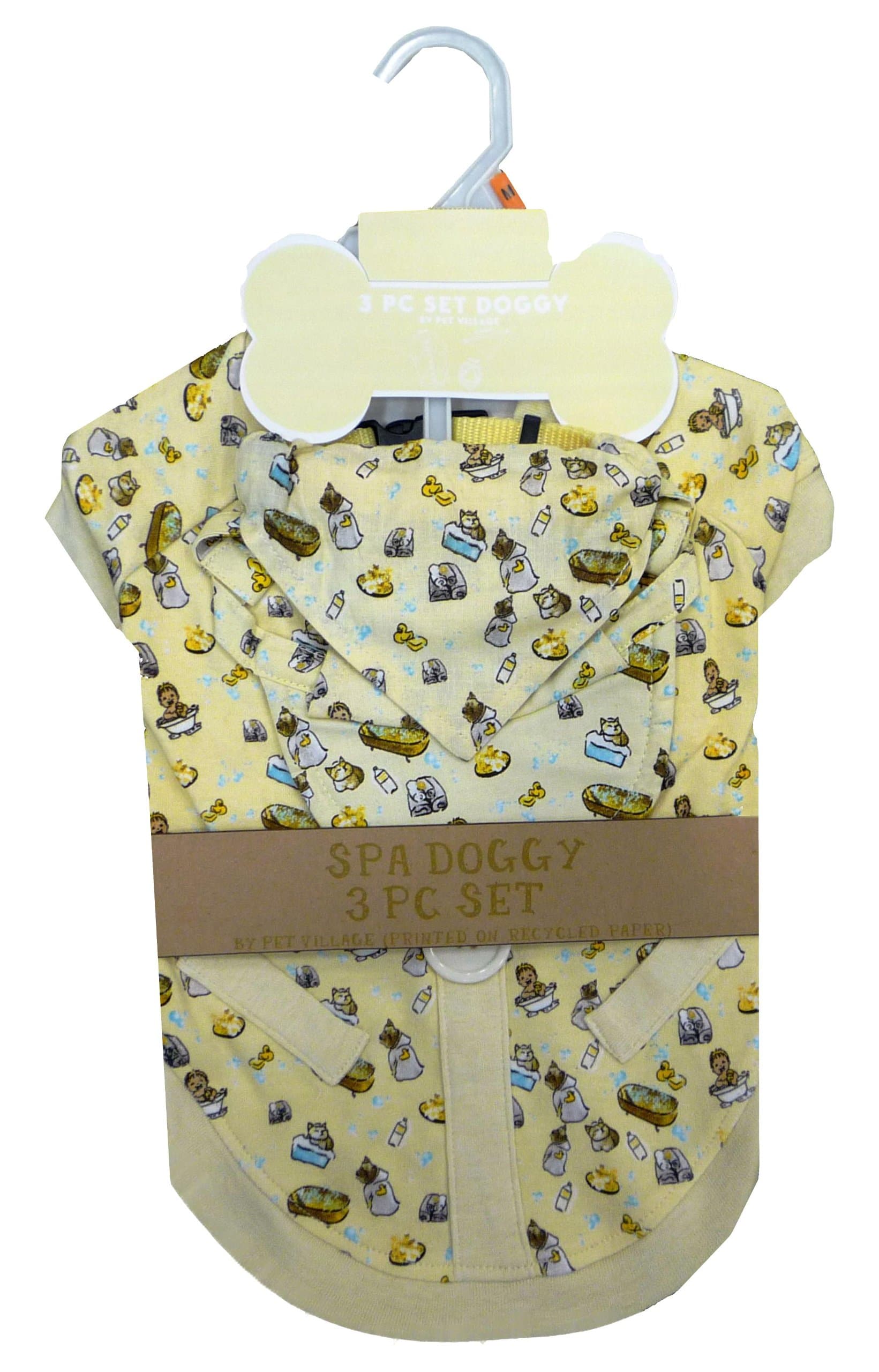 Pet Village Spa Doggy Outfit 3-Piece Dog Clothing Hanging Set, Small