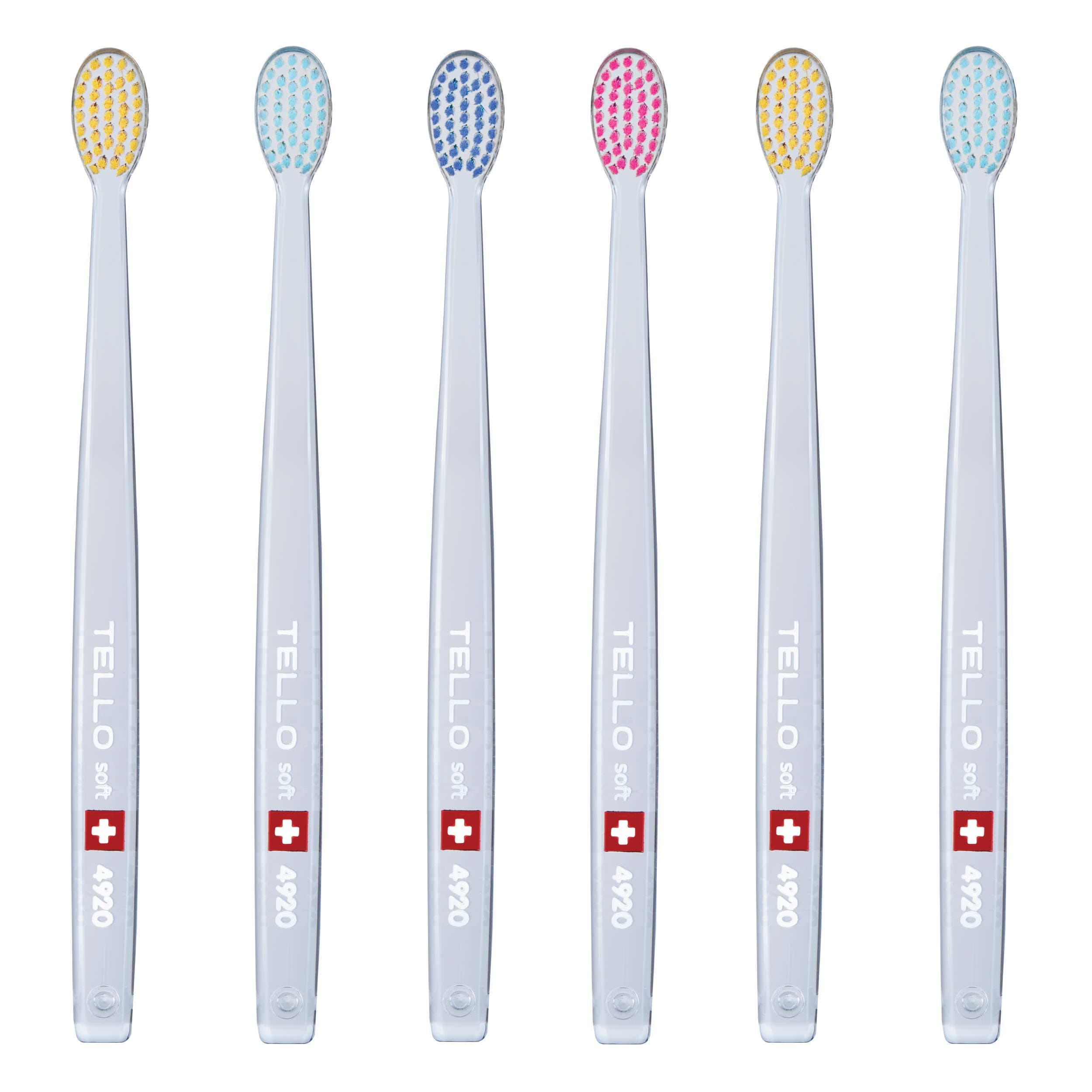 4920 Adult Soft Swiss Toothbrush for Gentle Cleaning, 6-Pack