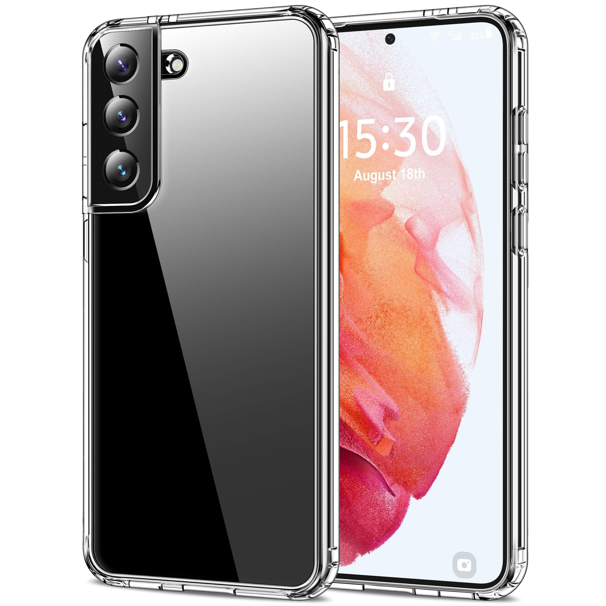 HOOMIL Case for Samsung Galaxy S21 5G, Non-Yellowing, Drop Protection, Anti-Scratch Transparent Hard Back Phone Cover - Crystal Clear