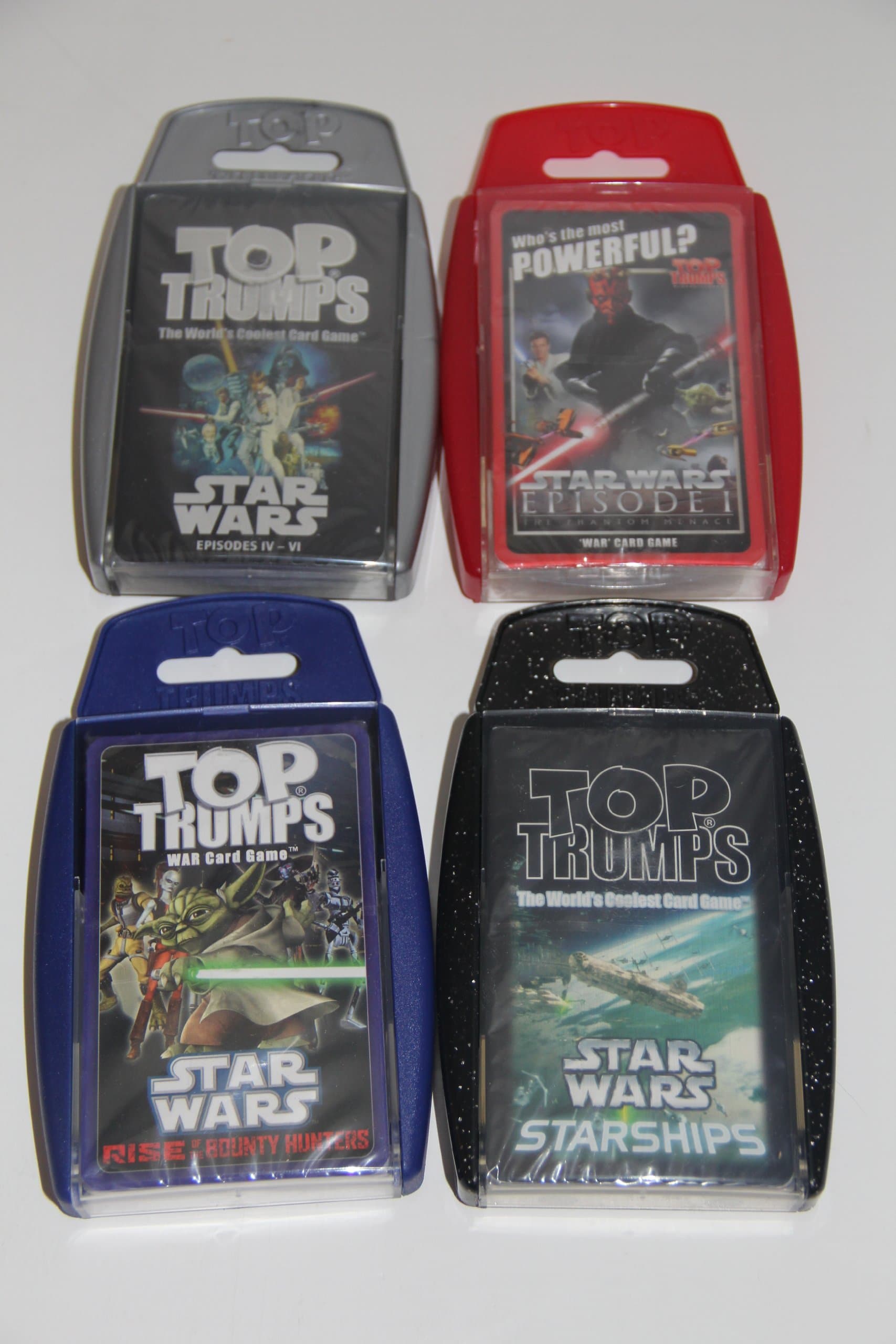 Top Trumps - Star Wars 4 Pack - Phantom Menace, Star Wars 4-6, Starships, Clone Wars Rise of The Bounty Hunter