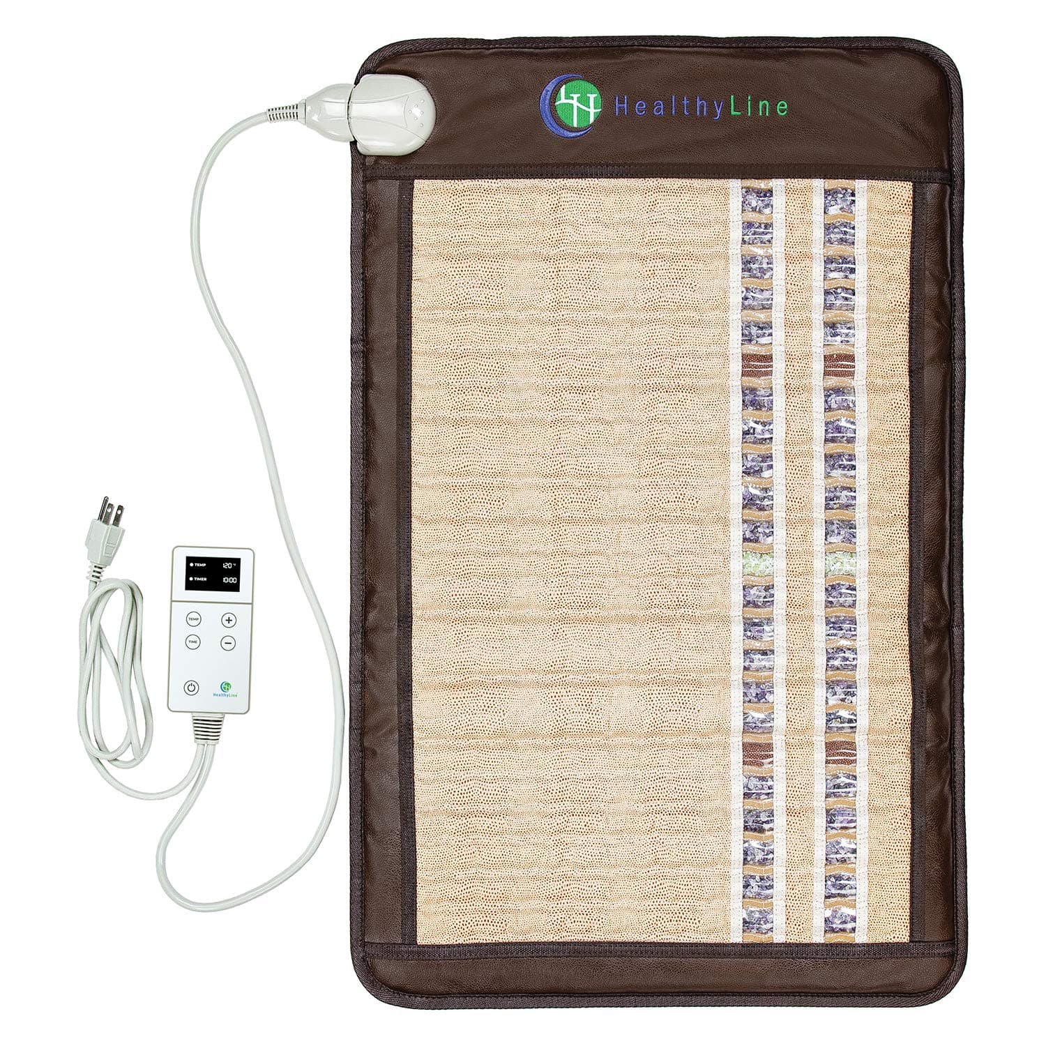 HealthyLine Far Infrared Heating Pad - Comfortable and Flexible Soft Mat Filled with Amethyst, Tourmaline and Jade Gemstones - Negative Ion, EMF Blocking Layers - Inframat Pro - 32 x 20 inches