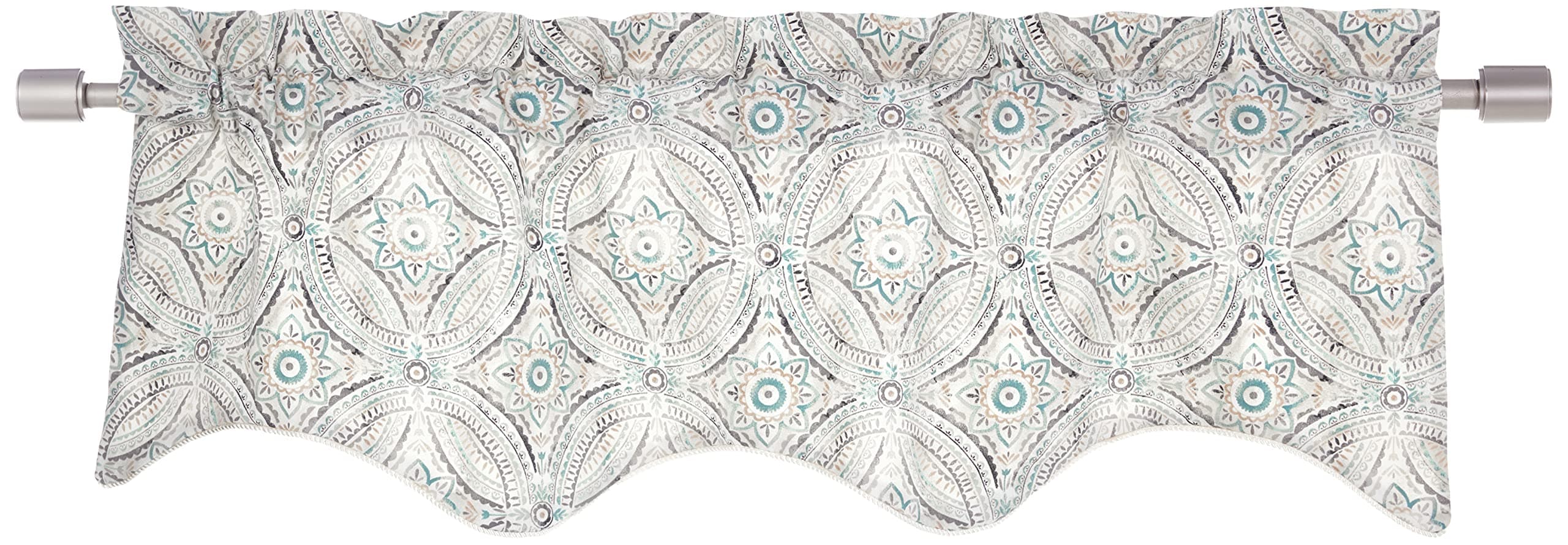 730462129543 Blissfullness 50" X 15" Lined Scallop Valance, Spa