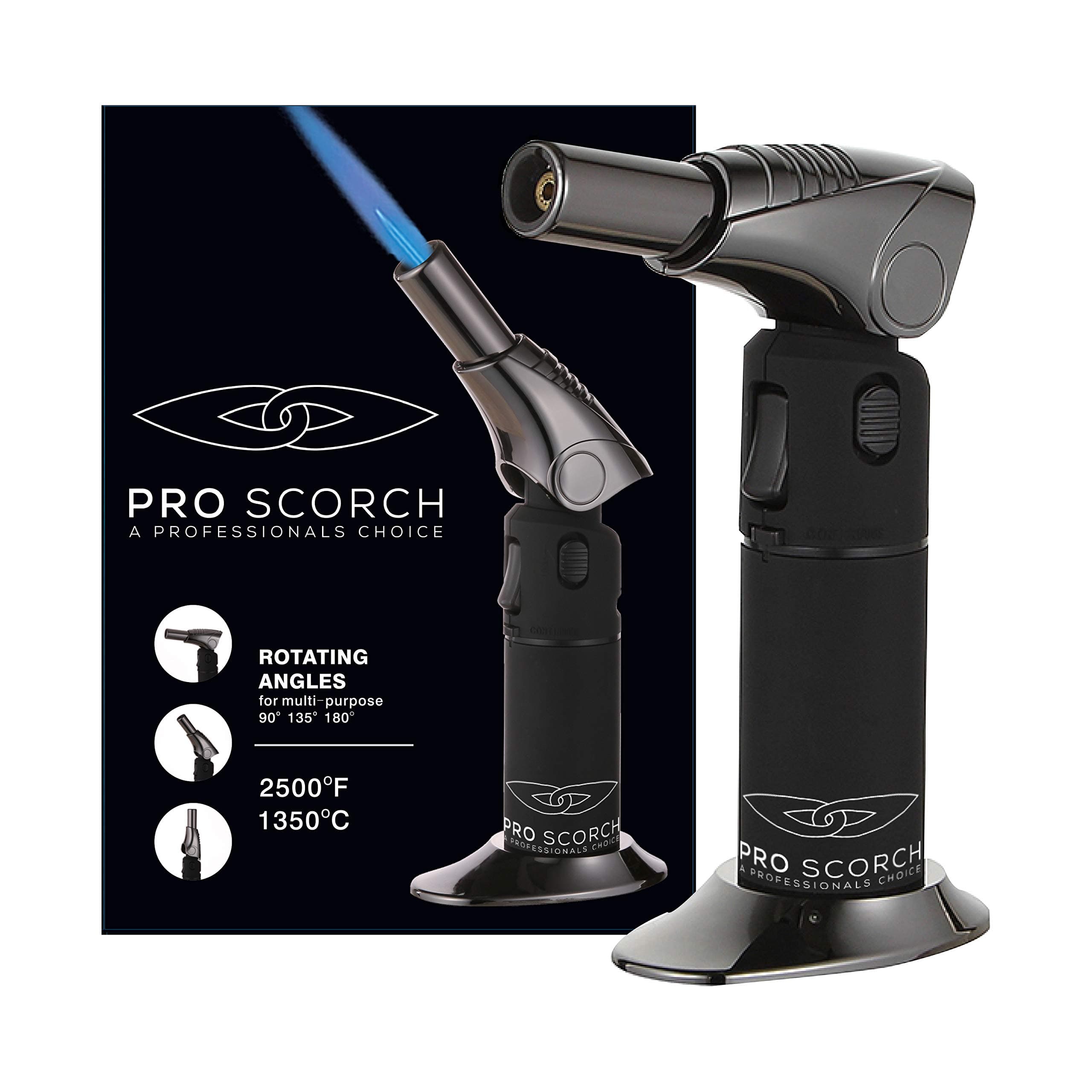 Kitchen Blow Torch | 2019 Upgrade | Next Generation | New Pro Scorch | The Best Premium Culinary Torch Kitchen Accessory | Piezo Electric | Matt Black | Butane (Black)