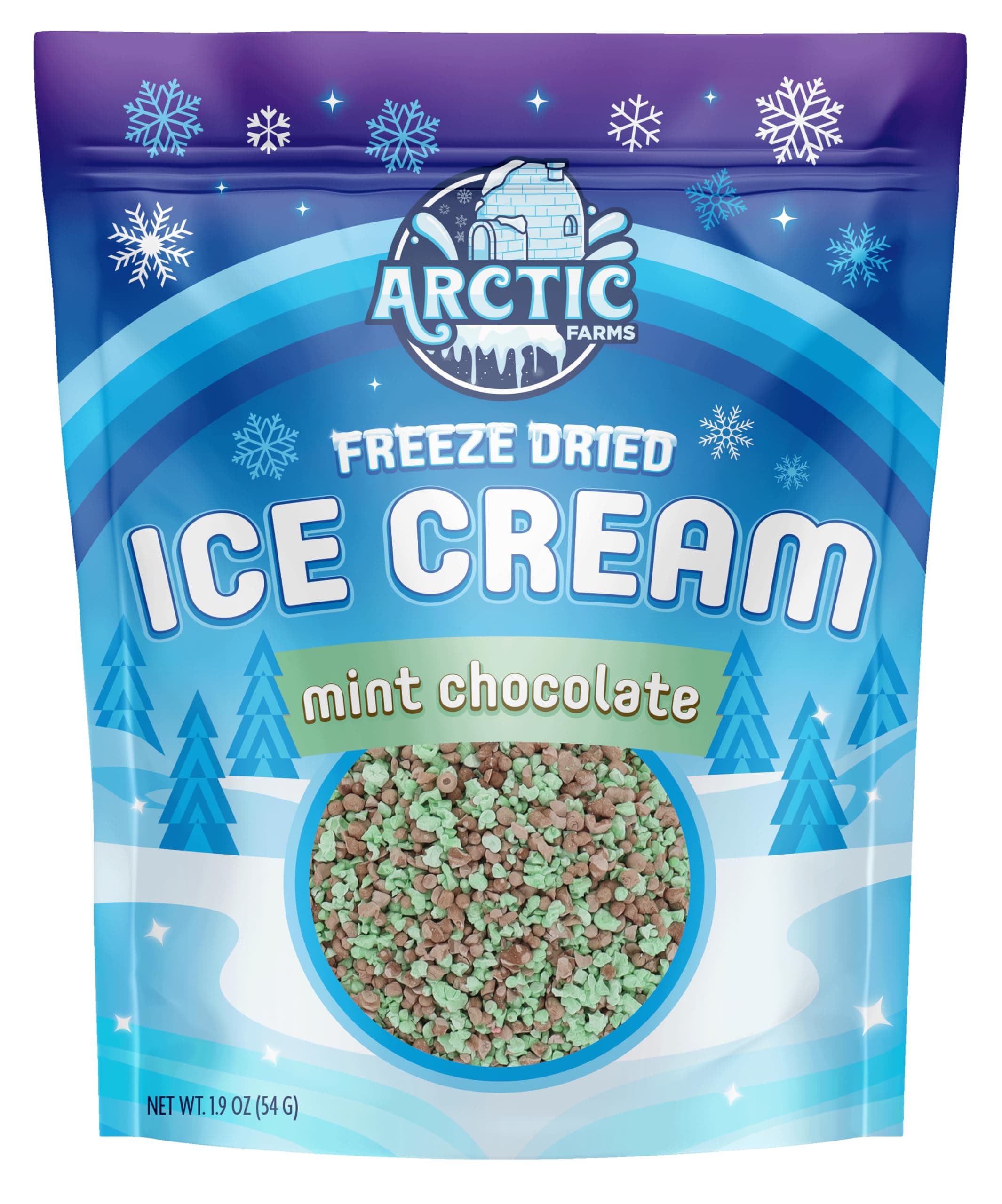 Arctic Farms Freeze Dried Ice Cream that Does Not Melt (Mini Bits) (Mint Chocolate, 1.9oz)