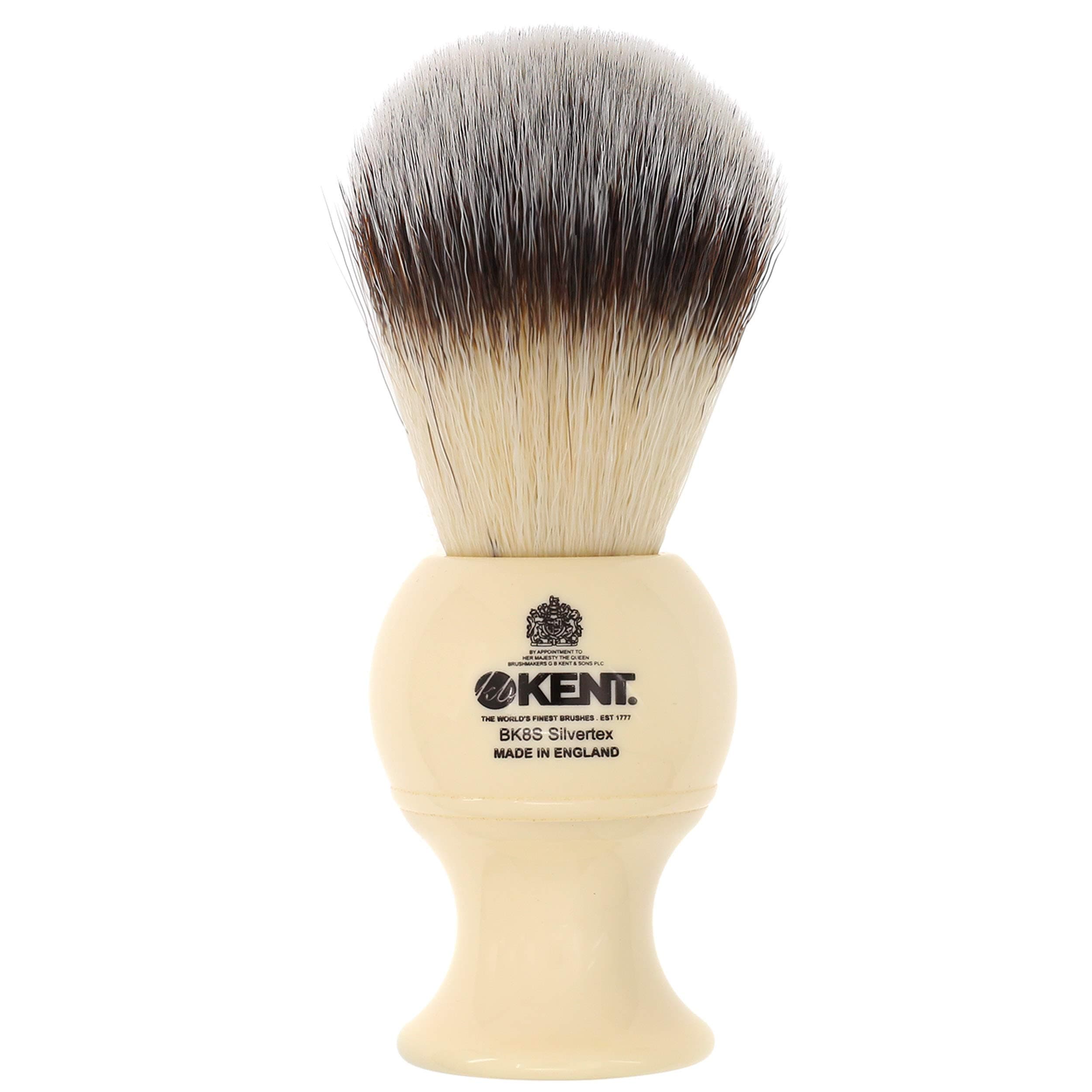 BK8S Shaving Brush with Ultra-Soft Silvertext Synthetic Bristles and Faux Ivory Resin Handle to use with Shave Cream or Soap for a Perfect Lather. Luxury Shaving Since 1777, Made in England