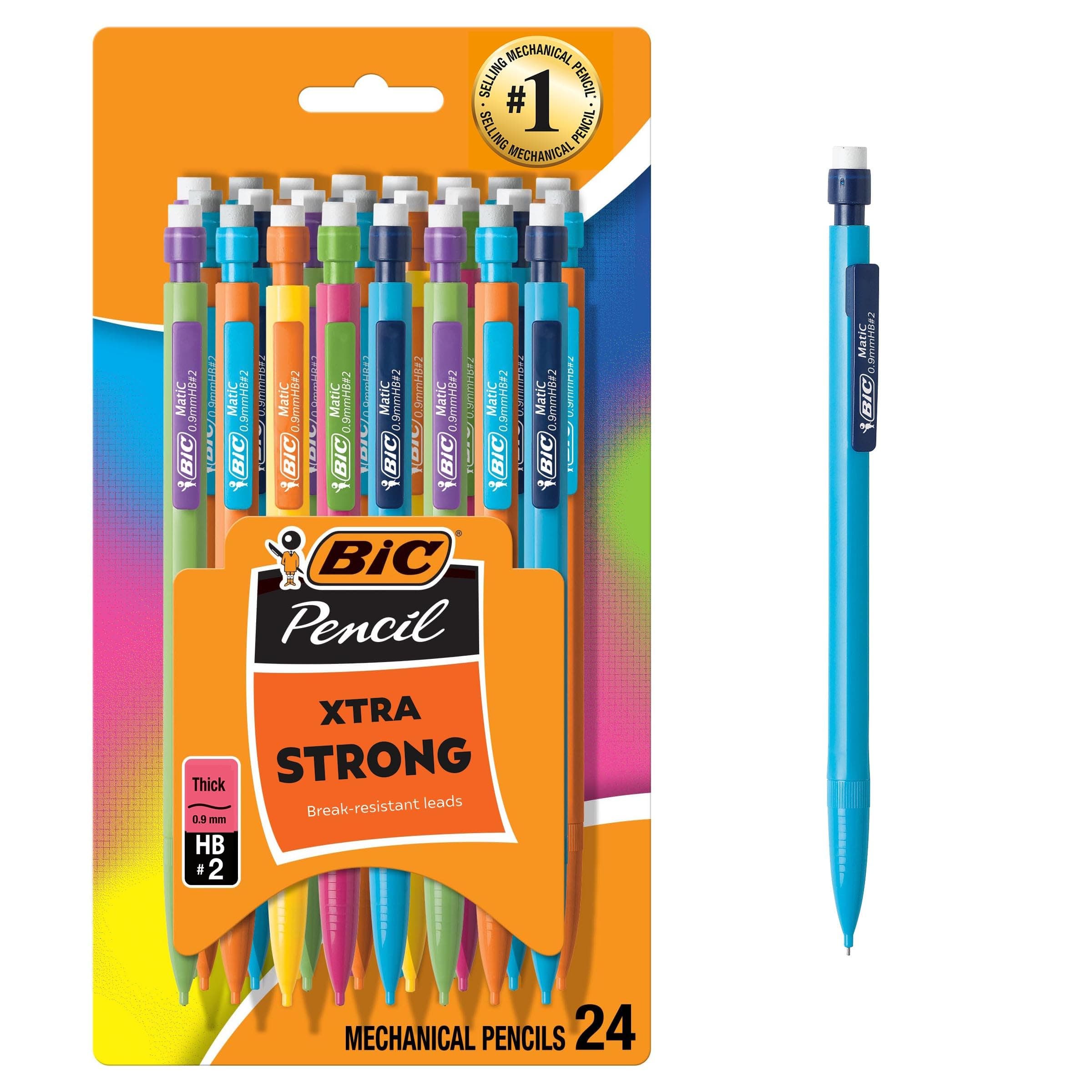 Mechanical Pencil With Colorful Barrels-Pack Of 24,Black
