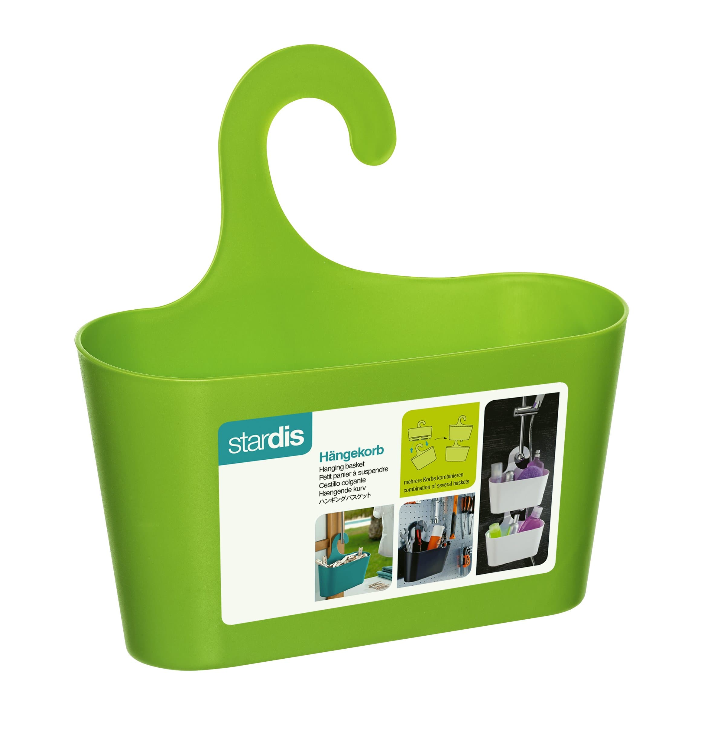 Shower Basket Green with Hook Hanging Caddy Organizer Plastic