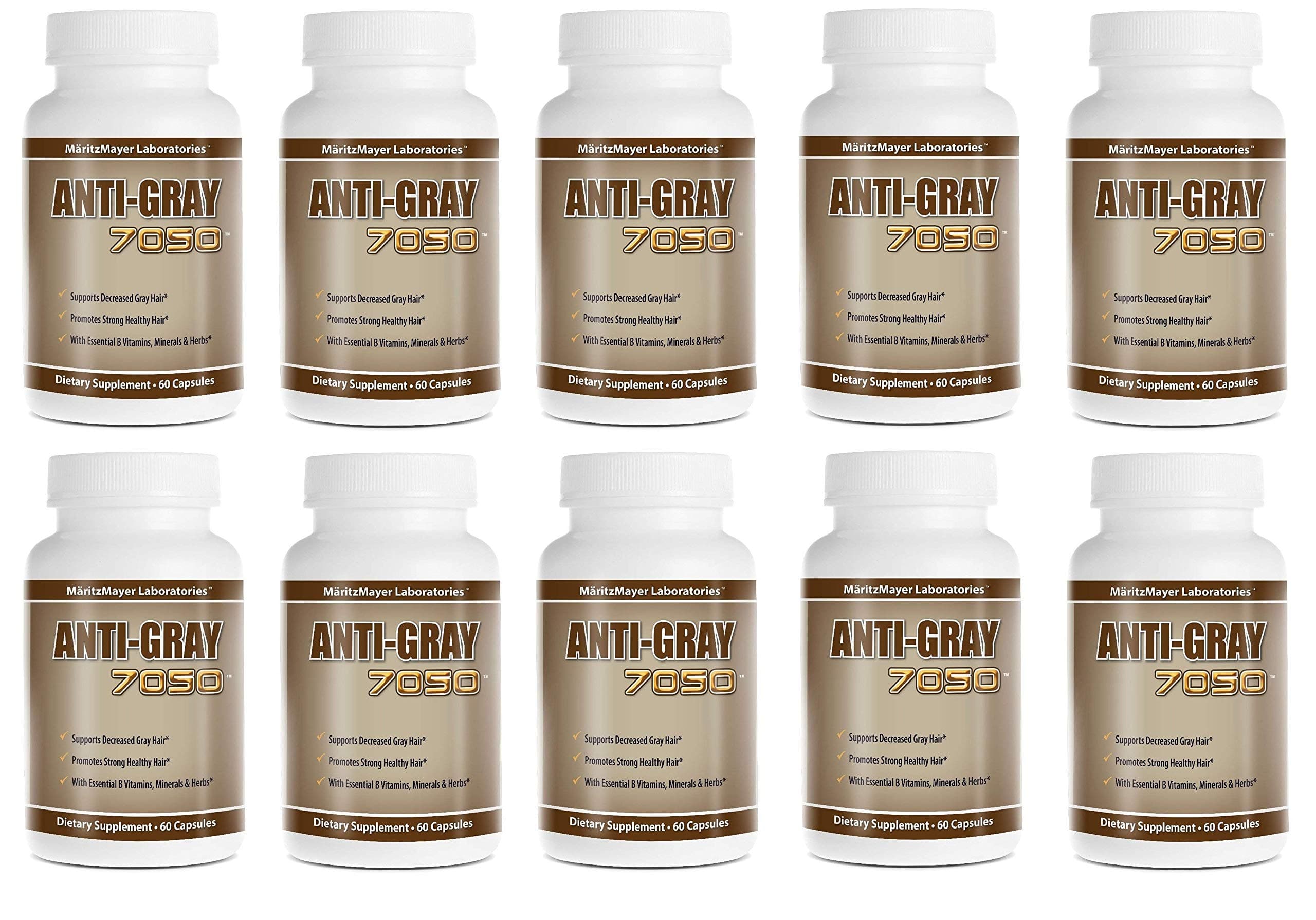 Anti Gray Hair 7050 Restore Natural Hair Color 60 Capsules Per Bottle 10 Bottles