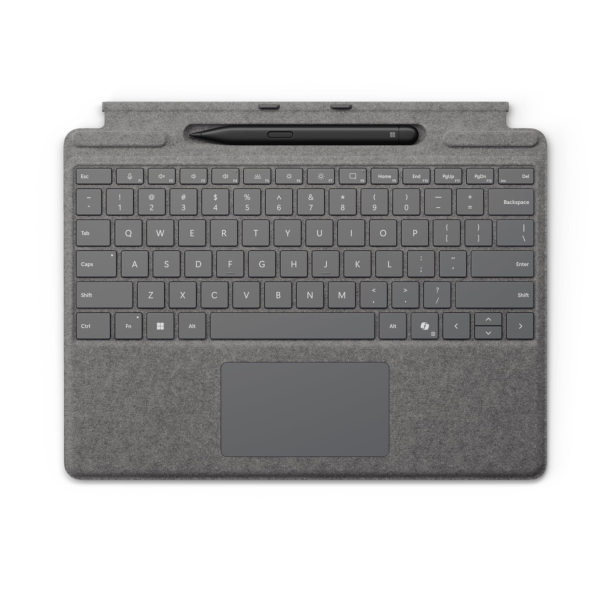 Microsoft Surface Pro Keyboard with Slim Pen 2 Bundle for Pro Copilot+ (11th Edition), Pro 9 and Pro 8, Alcantara Material, Platinum