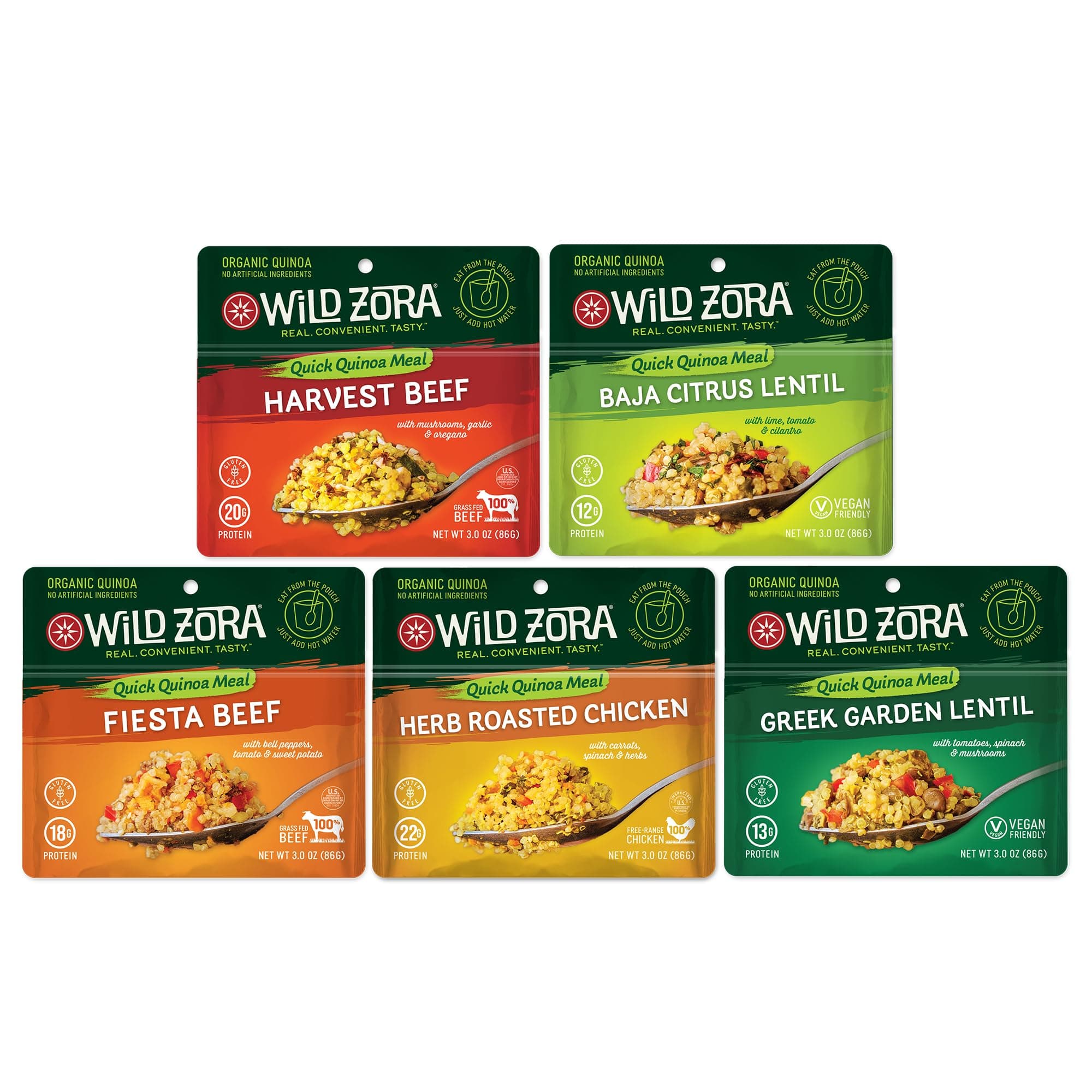 Wild Zora Organic Quinoa Bowls - Quick Prepared Meals, Instant Tasty Bowls, P...