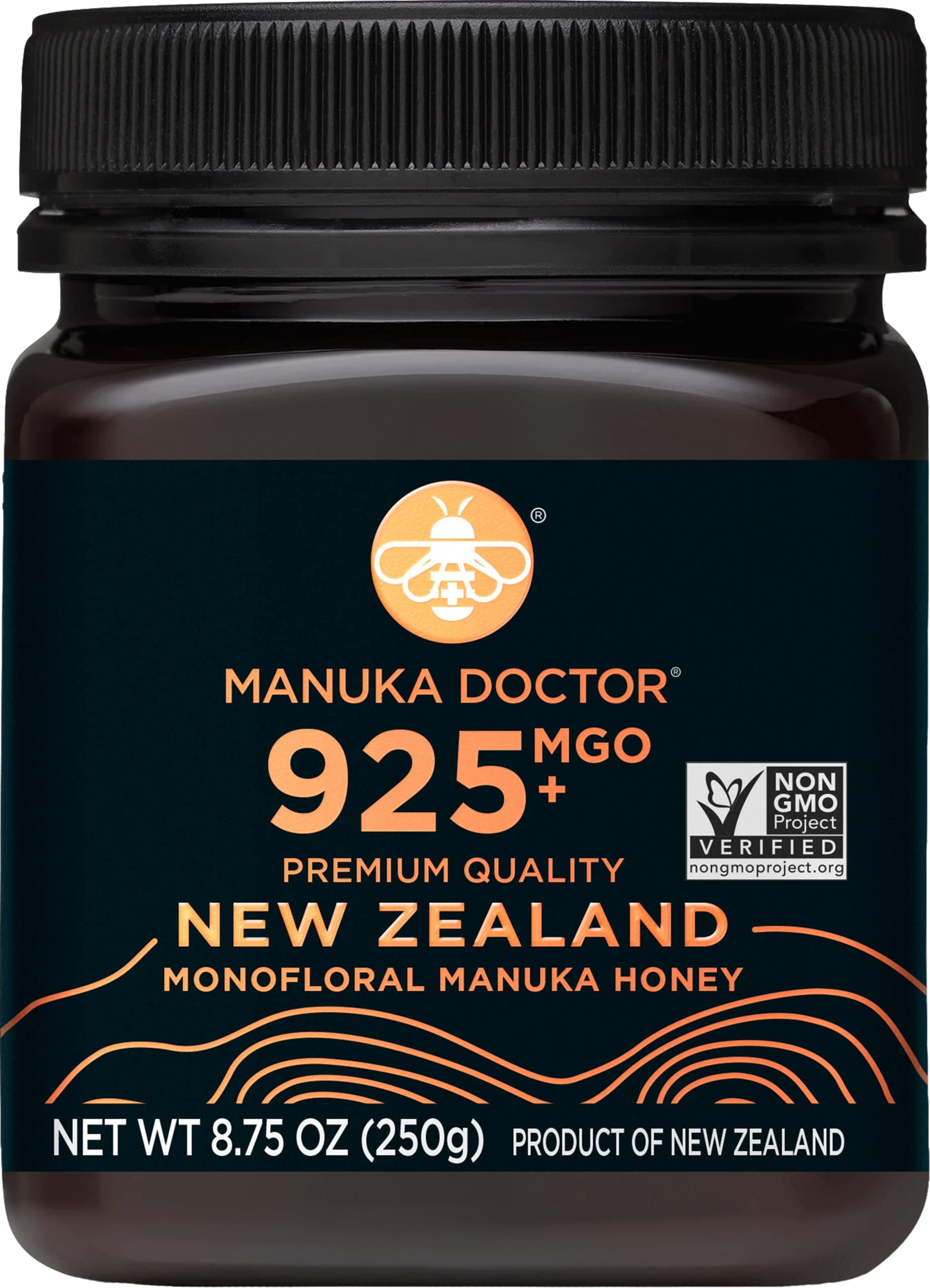MGO 925+ Manuka Honey Monofloral, 100% Pure New Zealand Honey. Certified. Guaranteed. Raw. Non-GMO (8.75 oz)