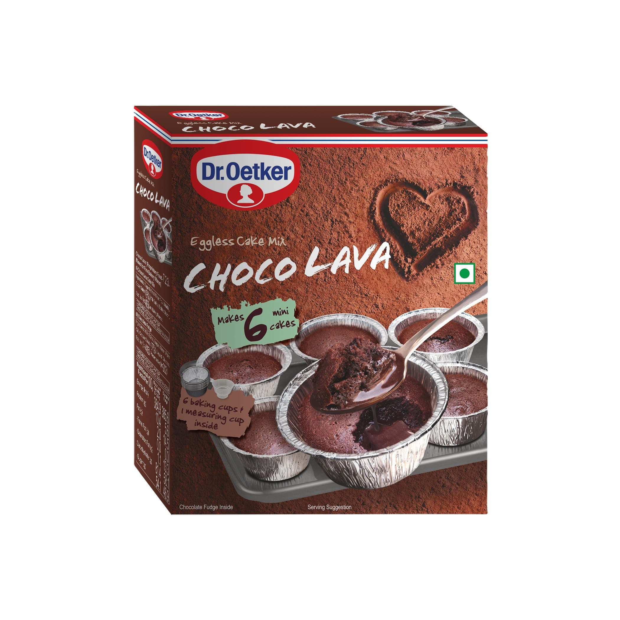 Dr. Oetker Choco Lava Cake Mix, 320g | Eggless Chocolate Cake Mix with Molten Lava Centre | Instant Dessert | Easy Bake-at-Home | Vegetarian