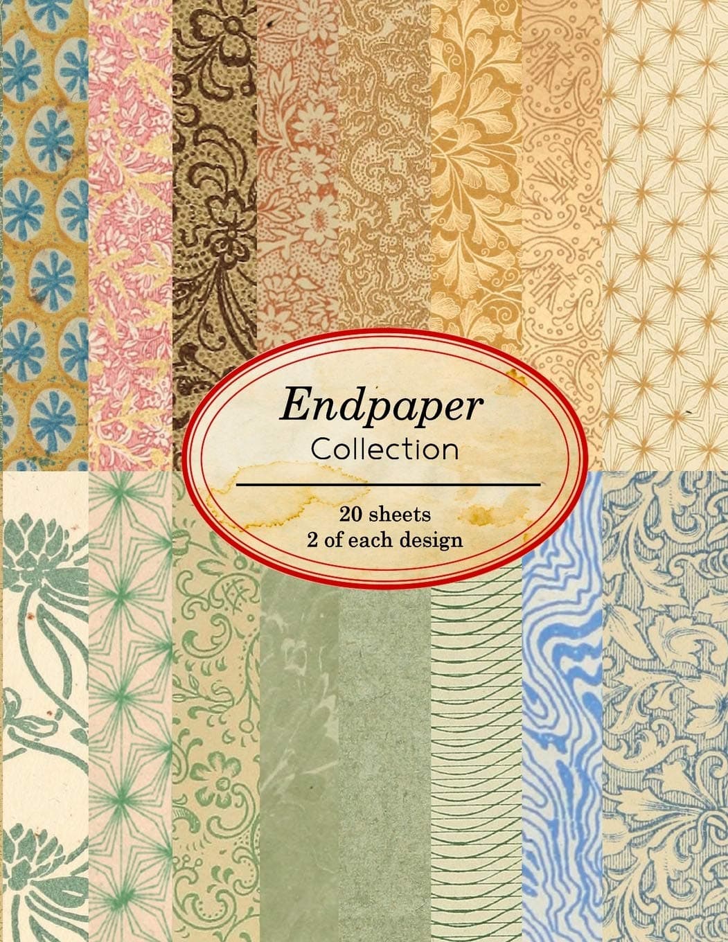 Endpaper Collection: 20 sheets of vintage endpapers for bookbinding and other paper crafting projects (Vintage Papers for Collage and Paper Crafting)