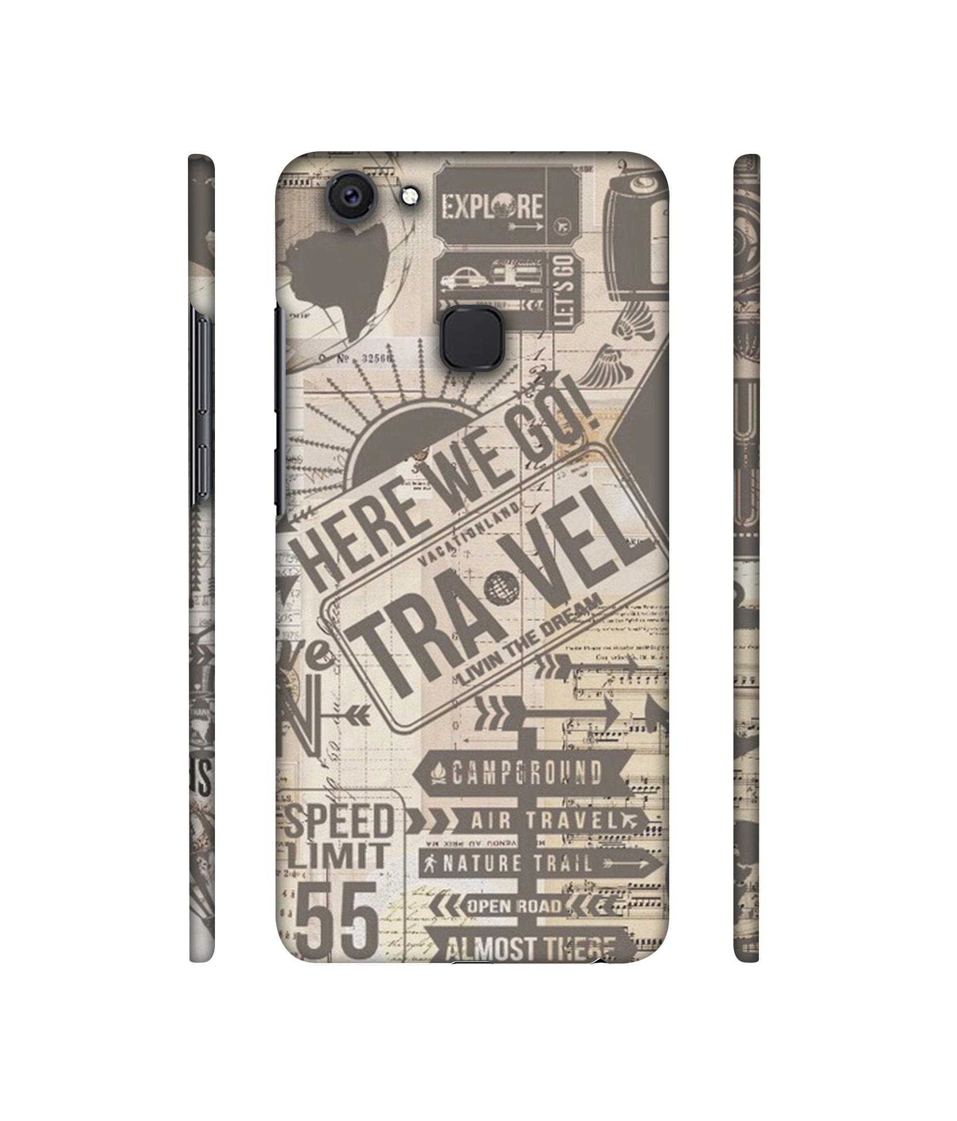 Casotec Travel Design 3D Printed Hard Back Case Cover for Vivo V7 Plus