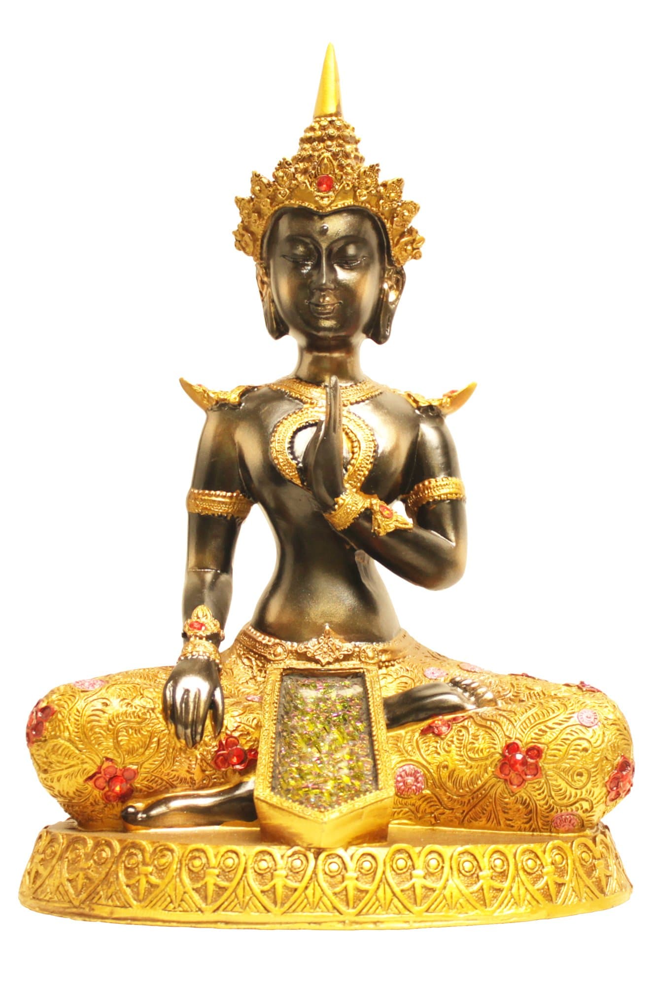 Novelty Decorative Polyresin Buddha Tabletop Sculpture Statue Figurine Figure 10" x 7" GL79630B [Casa Bonita Decor]