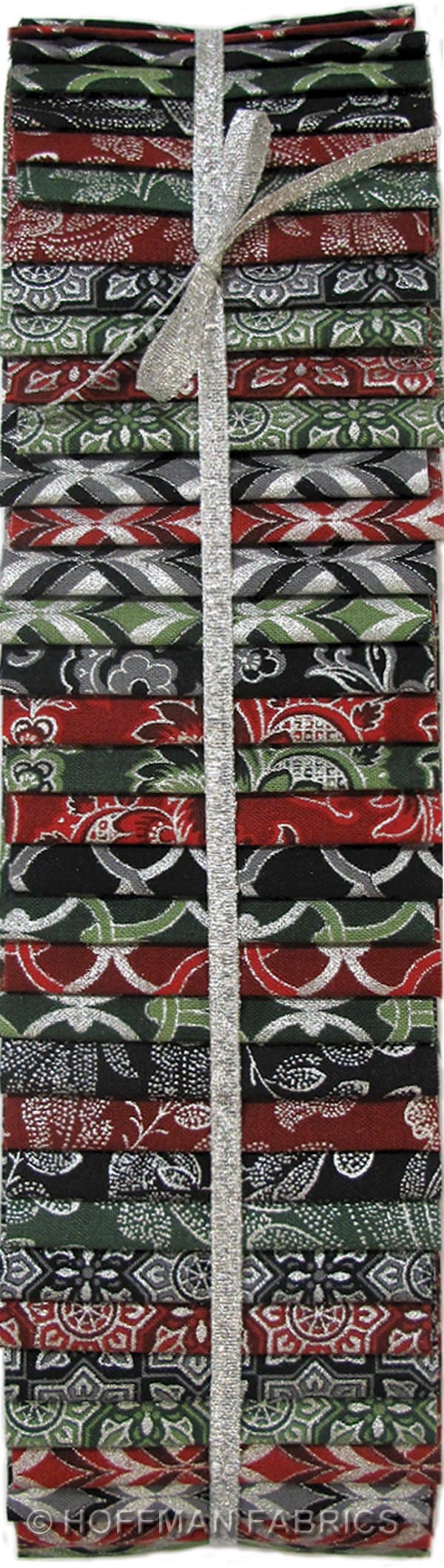 2.5" Alchemy Pop Silver Ice From Hoffman Fabrics Cotton Fabric Strips Christmas