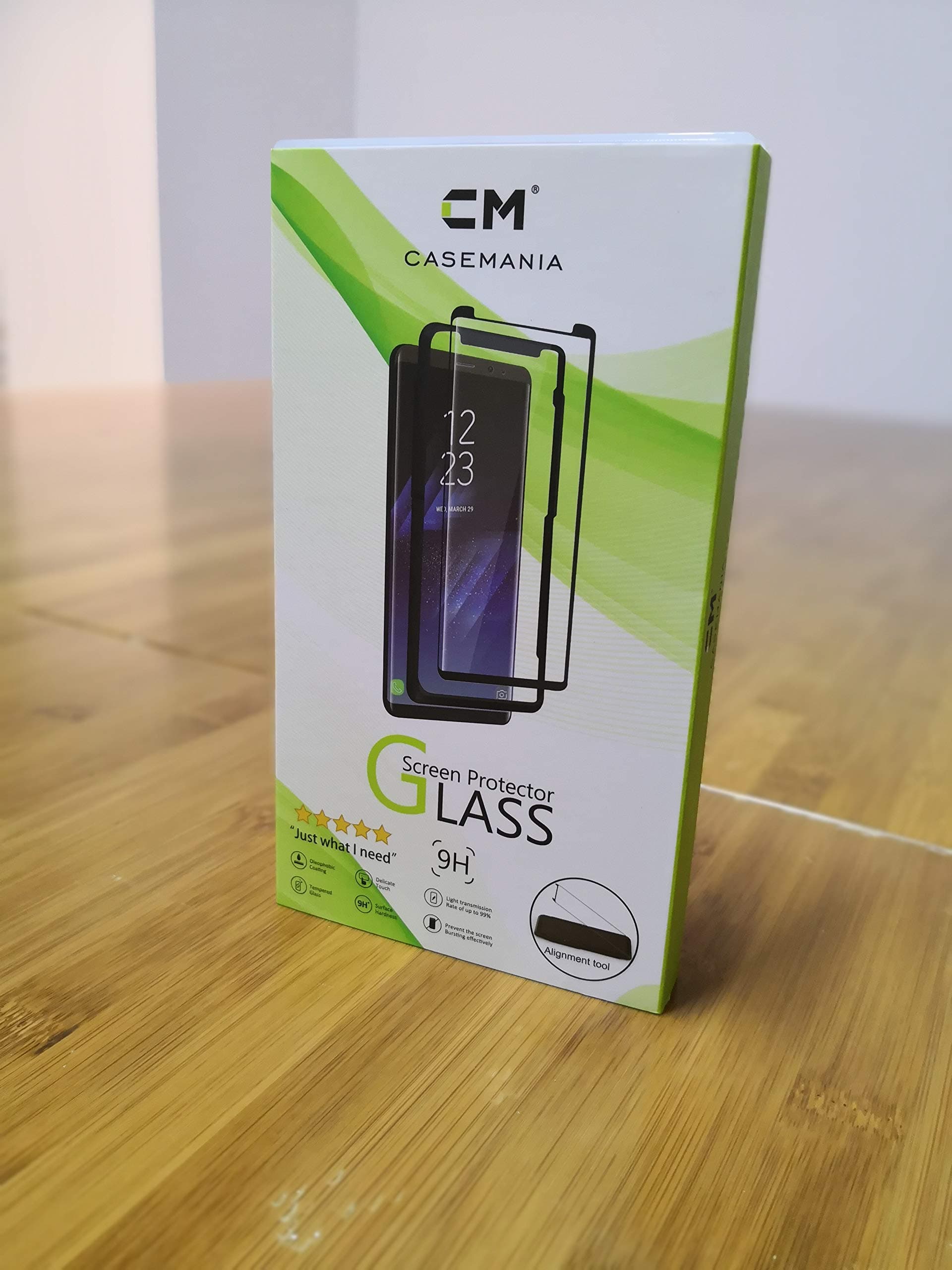 Casemania Samsung S9 Screen Protector, Tempered Glass Screen Protector for Samsung Galaxy S9 [5.8 inch], Full Coverage, Ultra HD Clear, Anti-Scratch, Bubble Free, Anti-Fingerprint (S9)