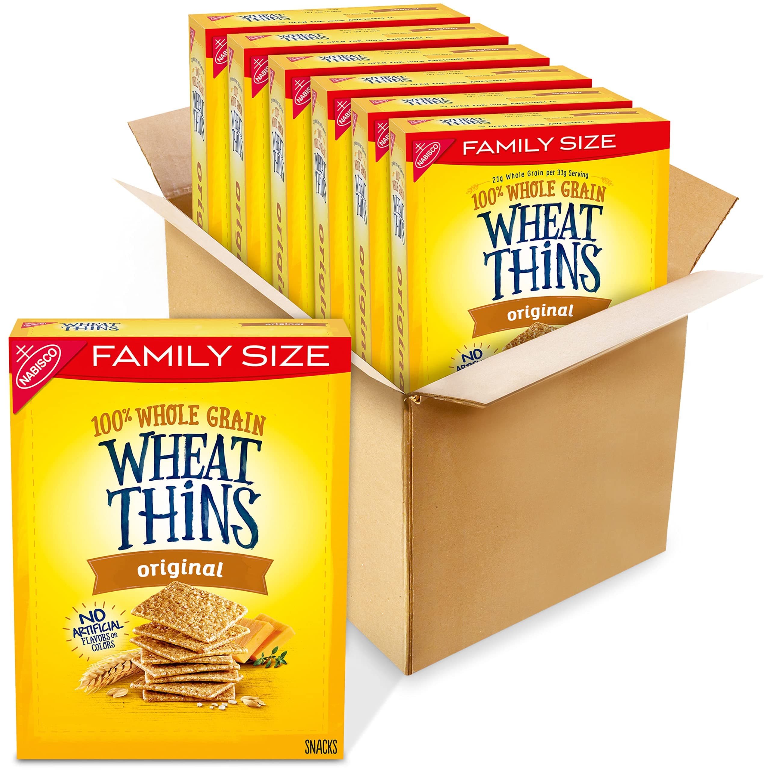 Original Snacks, Whole Grain Wheat Crackers, Bulk Snack Crackers, Family Size, 6 - 14 oz Boxes