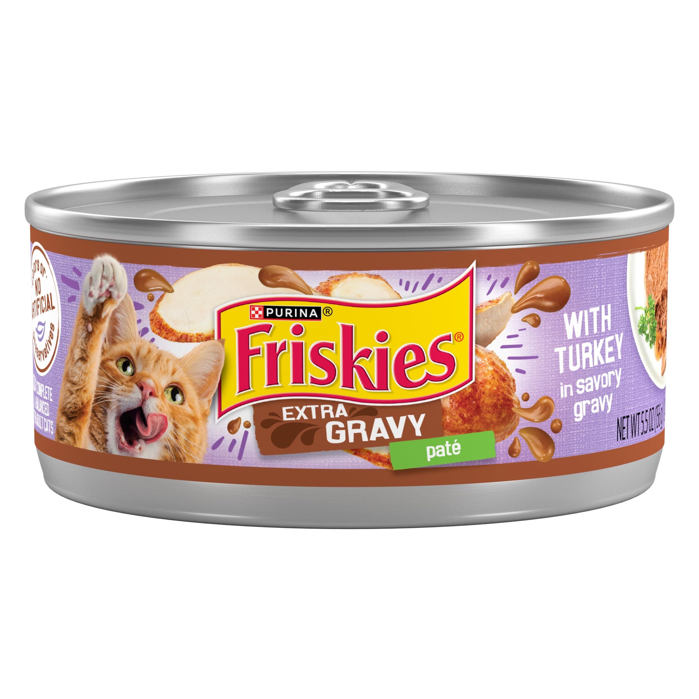 Purina Friskies Wet Cat Food Pate with Turkey in Savory Gravy - (Pack of 24) 5.5 oz. Cans