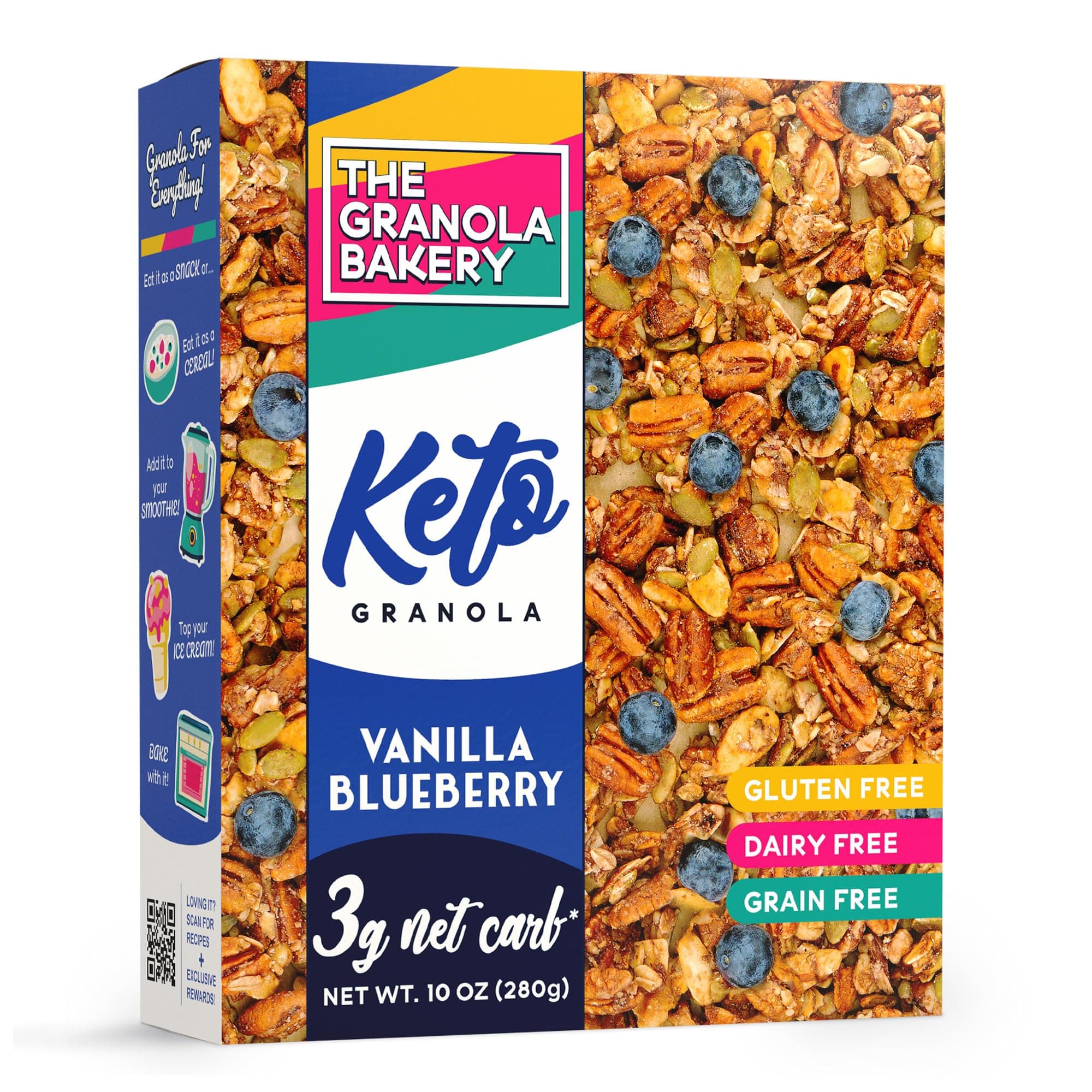 YOLEEZ TGB Blueberry Keto Granola | 3g Net Carb Cereal | Gluten Free Low Carb Nut Snack, 10 Ounces