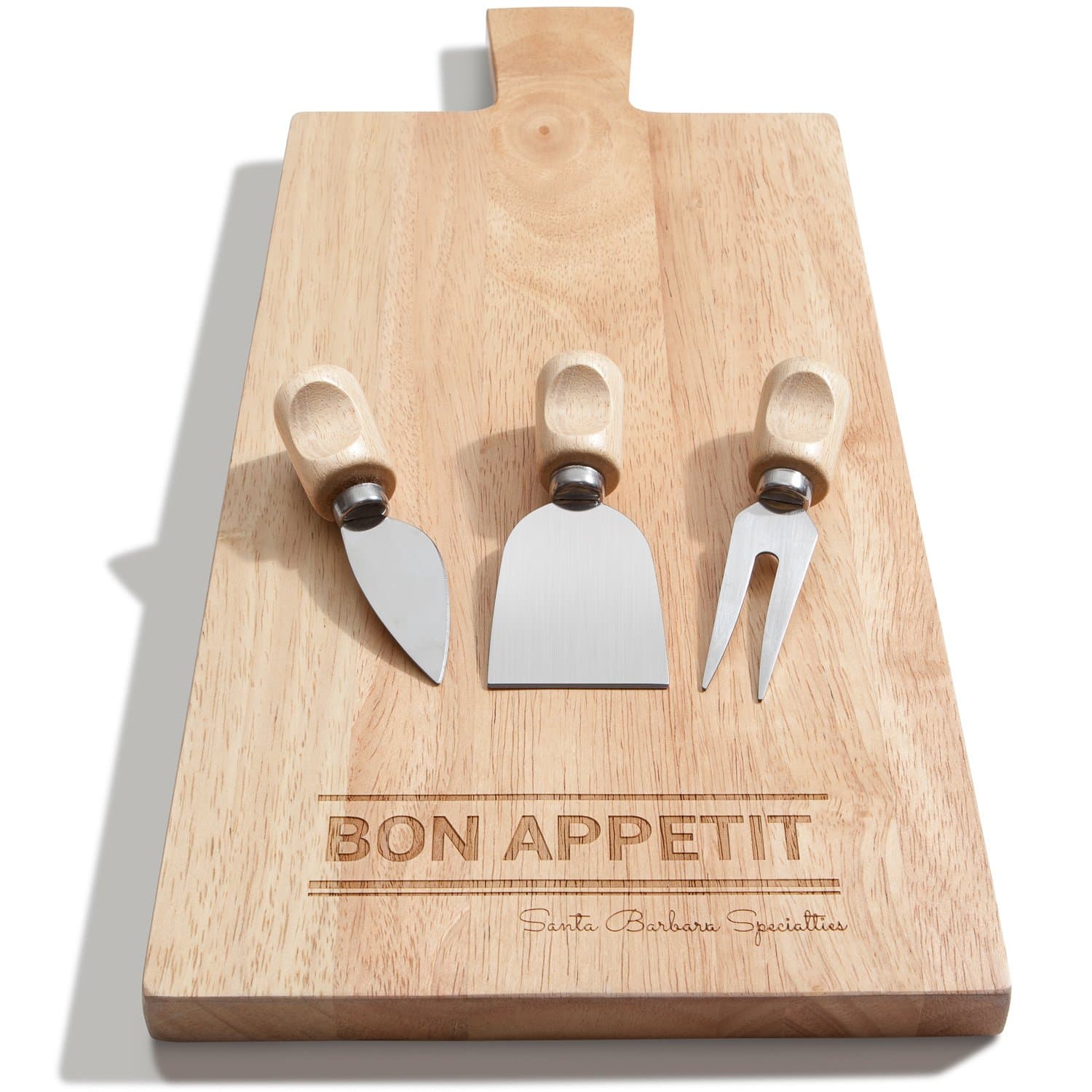 Cheese Board & 3-Piece Knife Set (Extra Long 17"x8") ~ Cutting Boards or Serving Tray for Big Parties, A Great Gift ~ Elegantly Designed, Making Any Amateur Host Look Like a Professional Chef