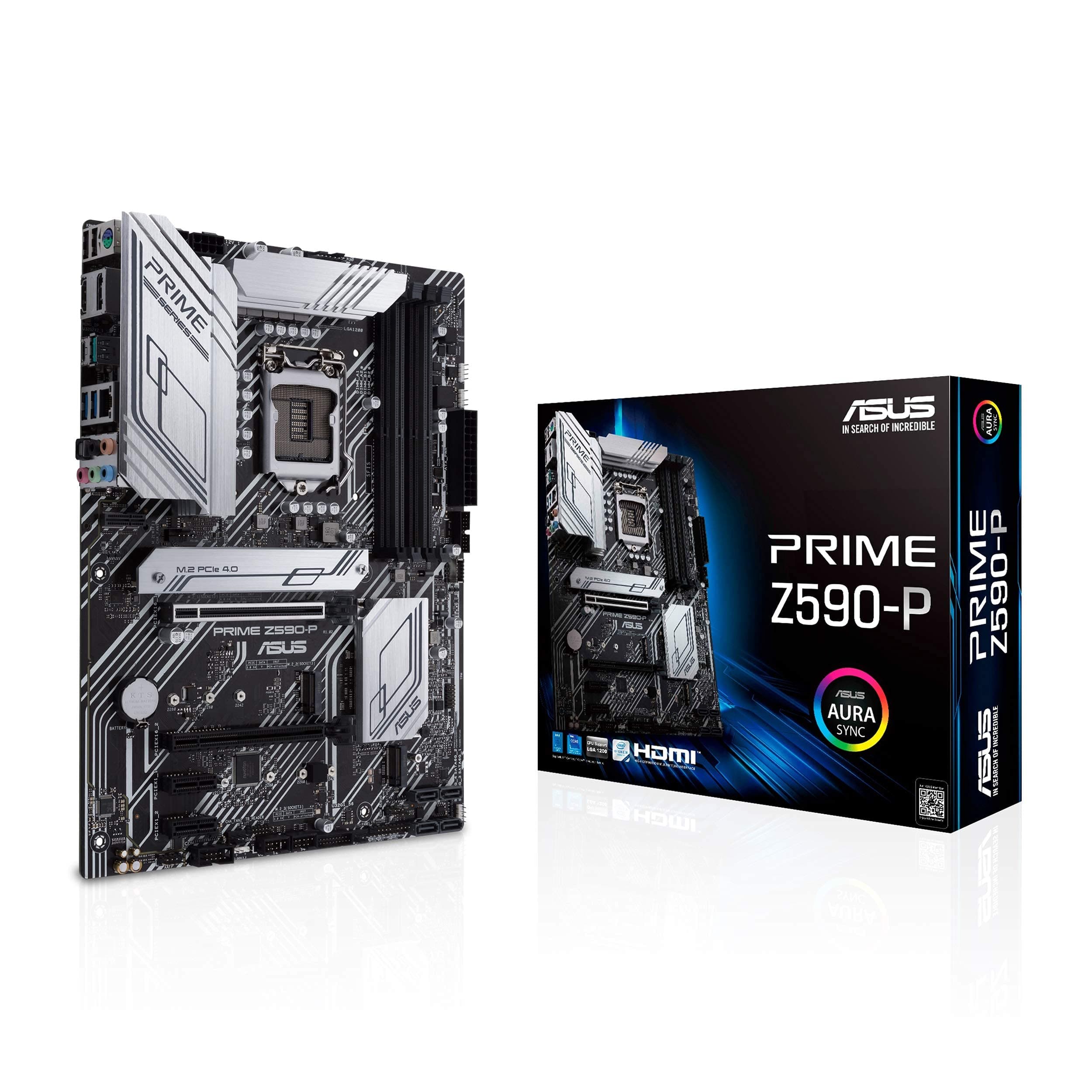 ASUS Prime Z590-P Lga 1200 (Intel 11Th/10Th Gen) Atx Motherboard (Pcie 4.0, 10+1 Power Stages, 3X M.2, 2.5Gb Lan, Front Panel Usb 3.2 Gen 2 Usb Type-C, Thunderbolt 4 Support), ddr_4