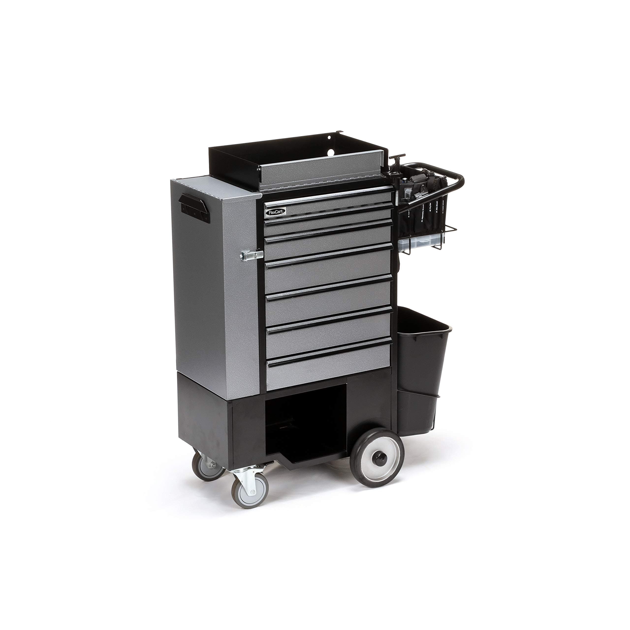 FlexCartTM FC-100CSWBT Carbon Steel General Maintenance and PM Engineering Cart with Tool Bag Tools