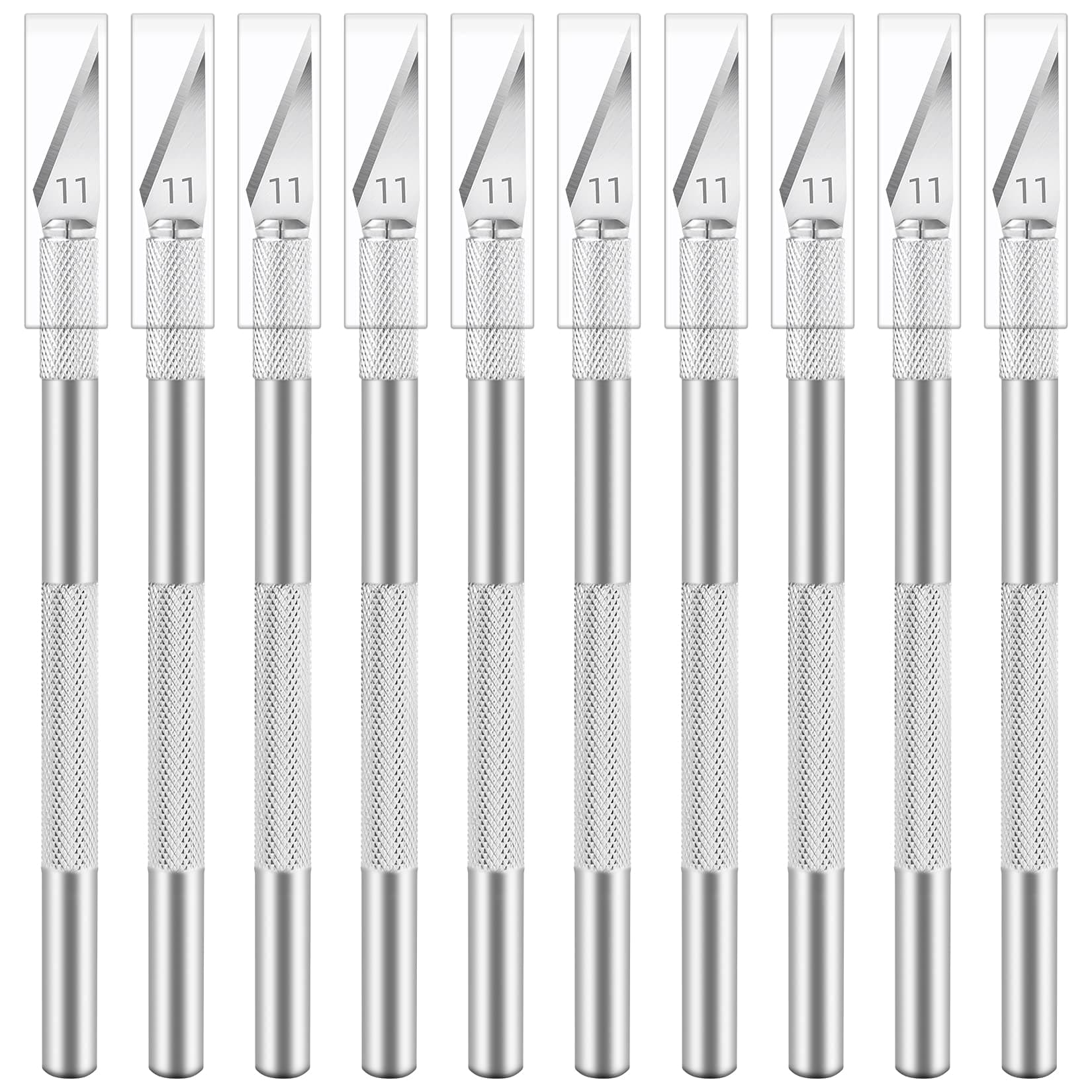 10-Pack Exacto Knife Precision Cutter Utility and Hobby Knife Metal Art Pen Knife & Craft Knife Set with Safety Cap for DIY Art Cutting Carving Scrapbooking