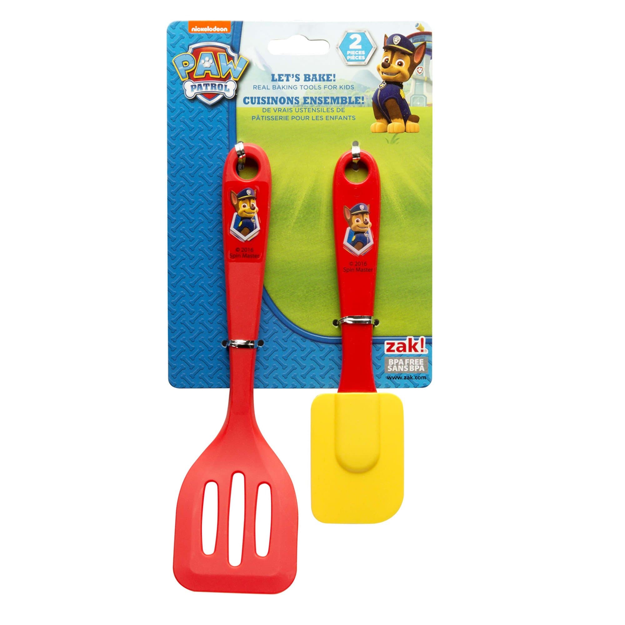 Zak Designs Lets Bake! Turner and Spatula for Cooking with Kids, Paw Patrol Chase